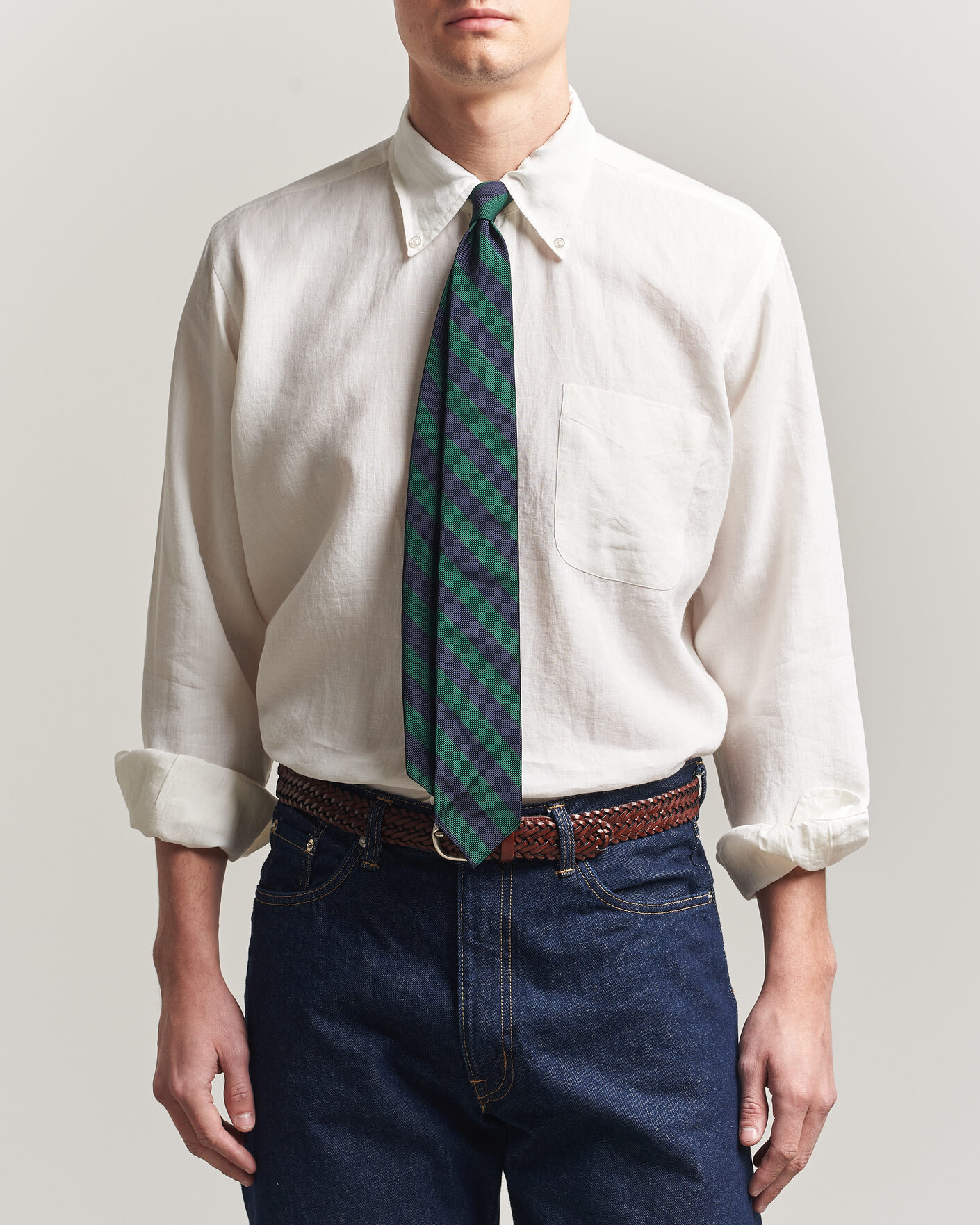 Herre | Skjorter | Kamakura Shirts | Linen Ametora Shirt White