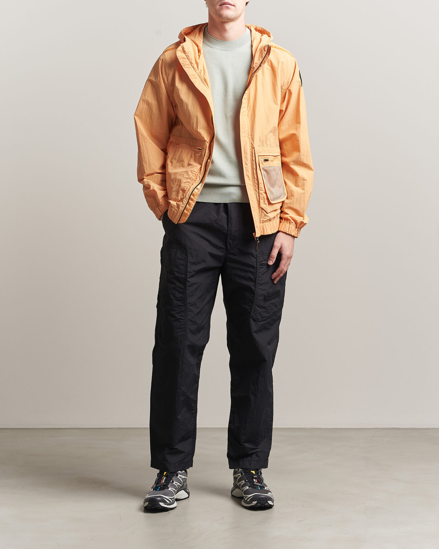 Herre | Jakker | Parajumpers | Rube Smash Peached Nylon Hooded Jacket Apricot Nectar