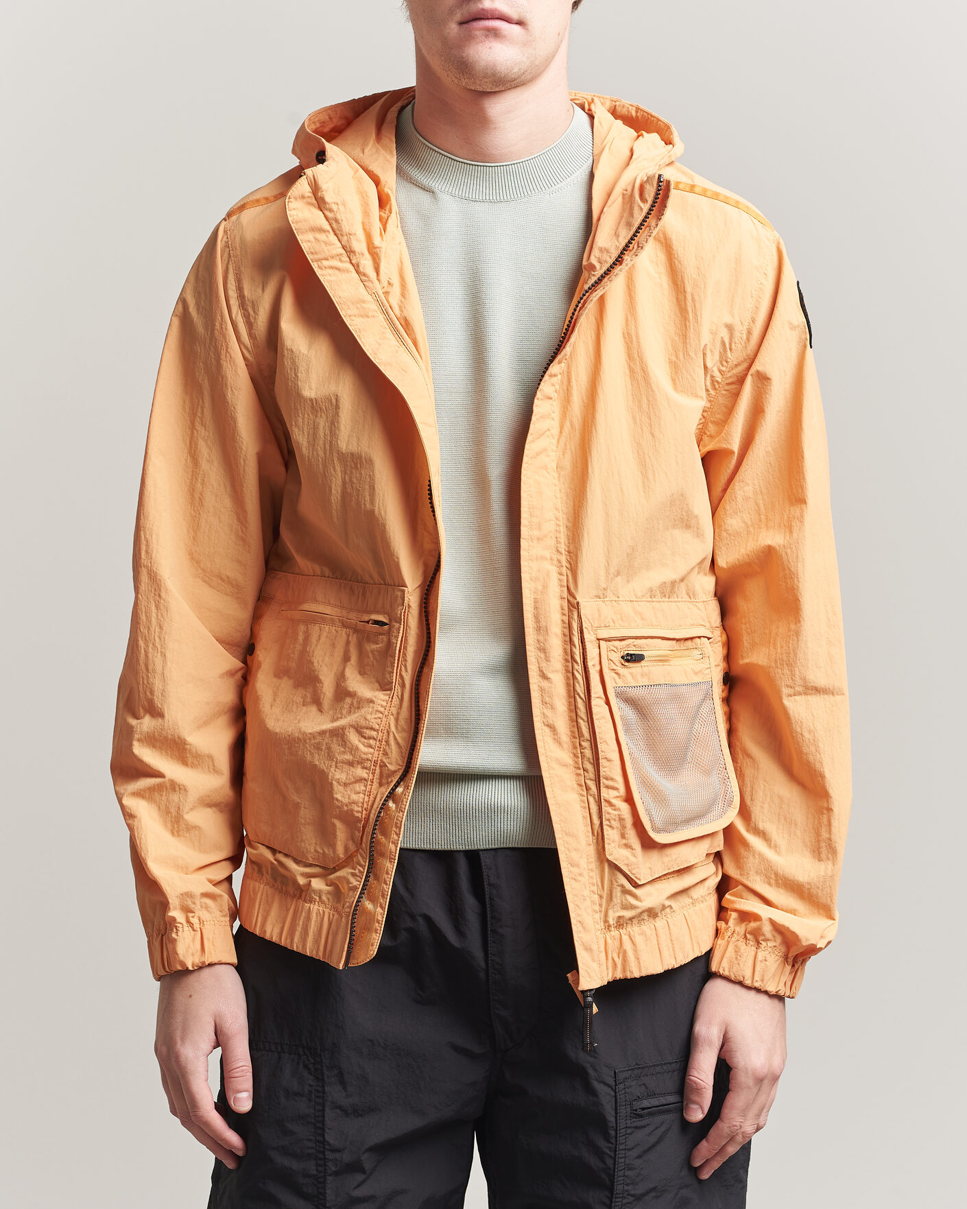 Herre | Jakker | Parajumpers | Rube Smash Peached Nylon Hooded Jacket Apricot Nectar