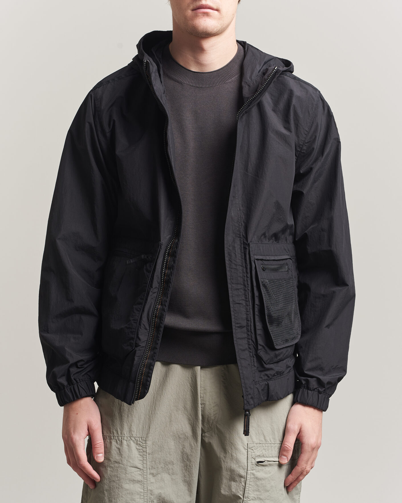 Herre | Jakker | Parajumpers | Rube Smash Peached Nylon Hooded Jacket Black