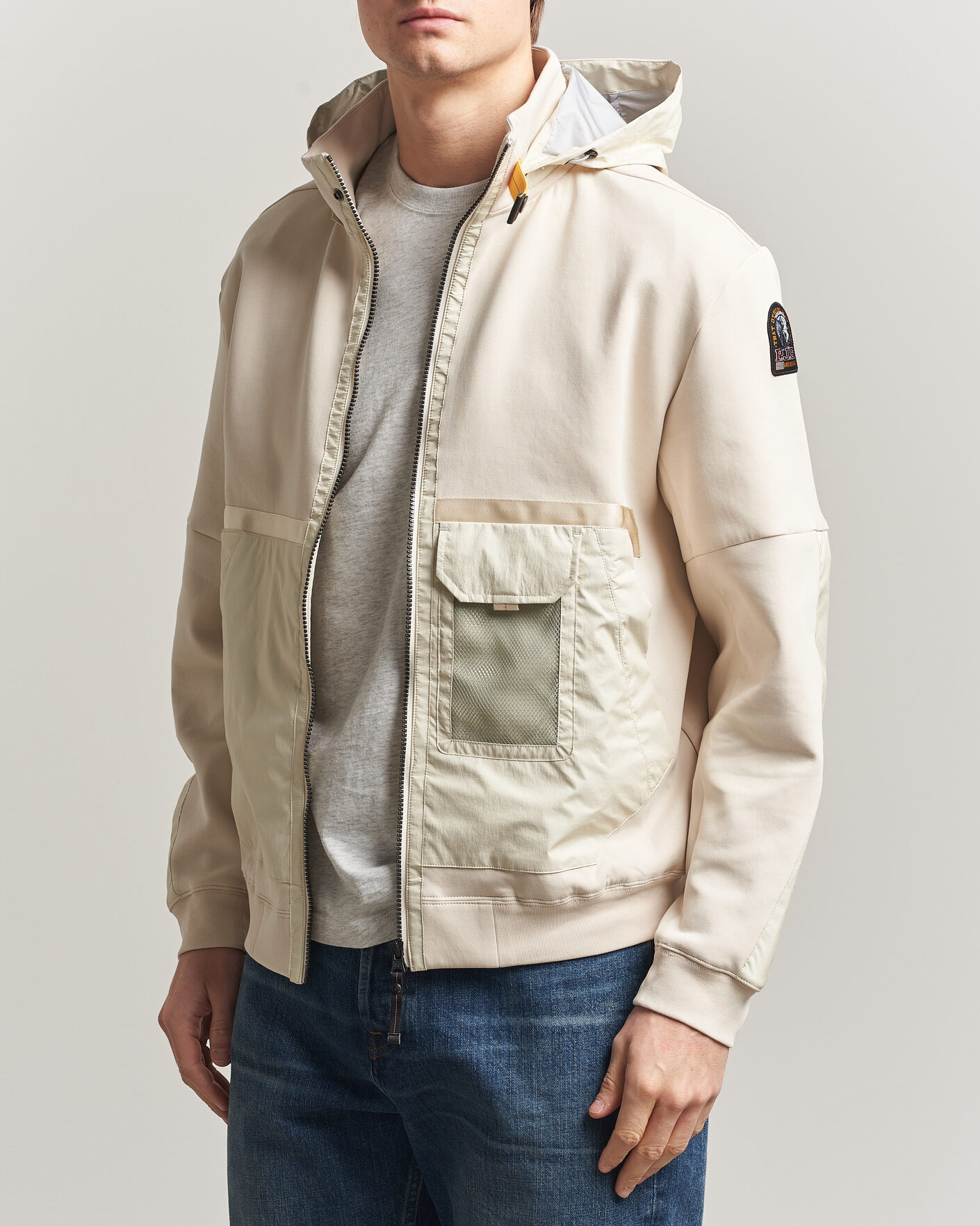 Herre | Jakker | Parajumpers | Kouga Evo Fleece Hooded Hybrid Jacket Moonbeam