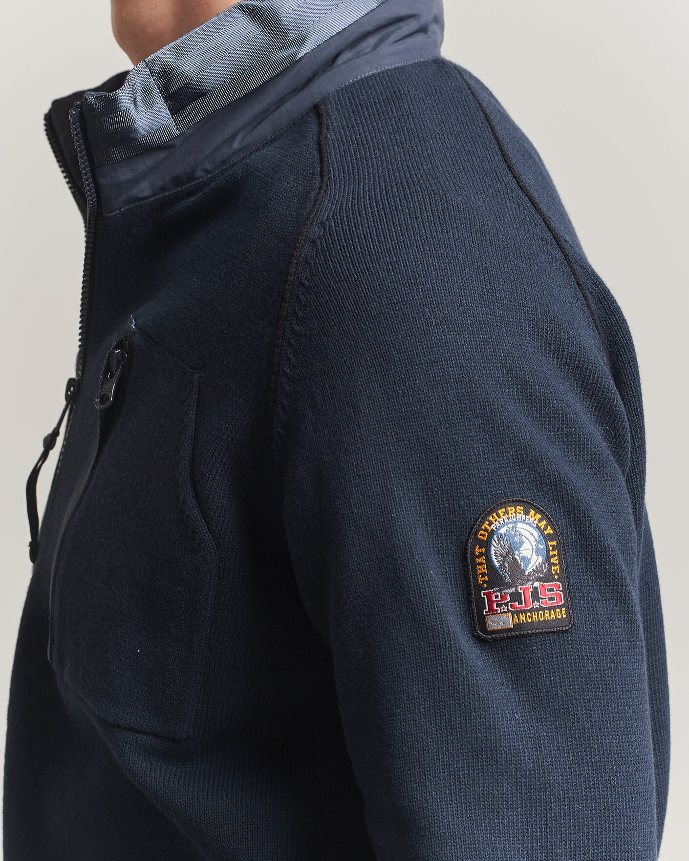 Herre | Jakker | Parajumpers | Bargany Rescue Knitted Hybrid Jacket Ink Blue