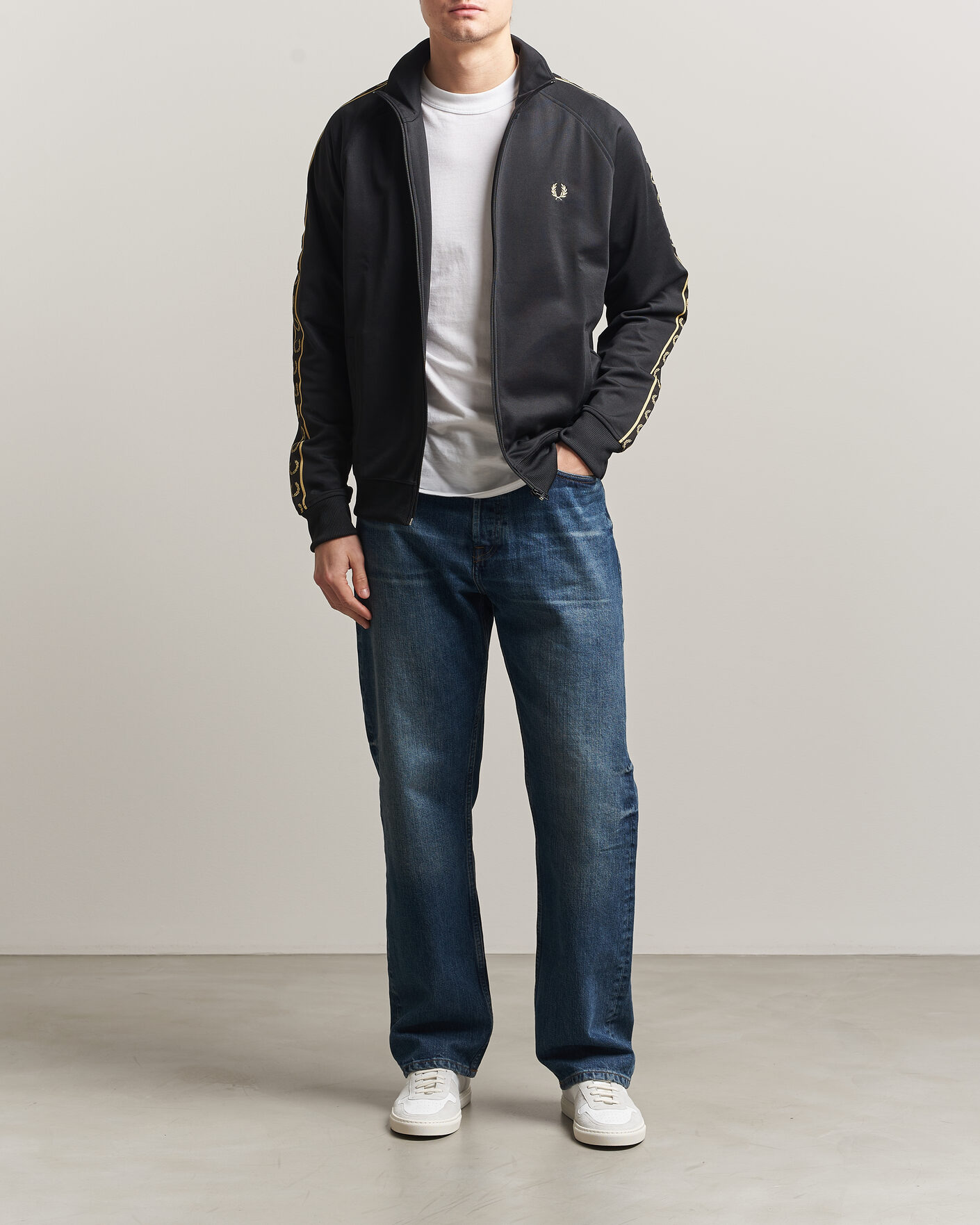 Herre | Trøjer | Fred Perry | Taped Track Jacket Black