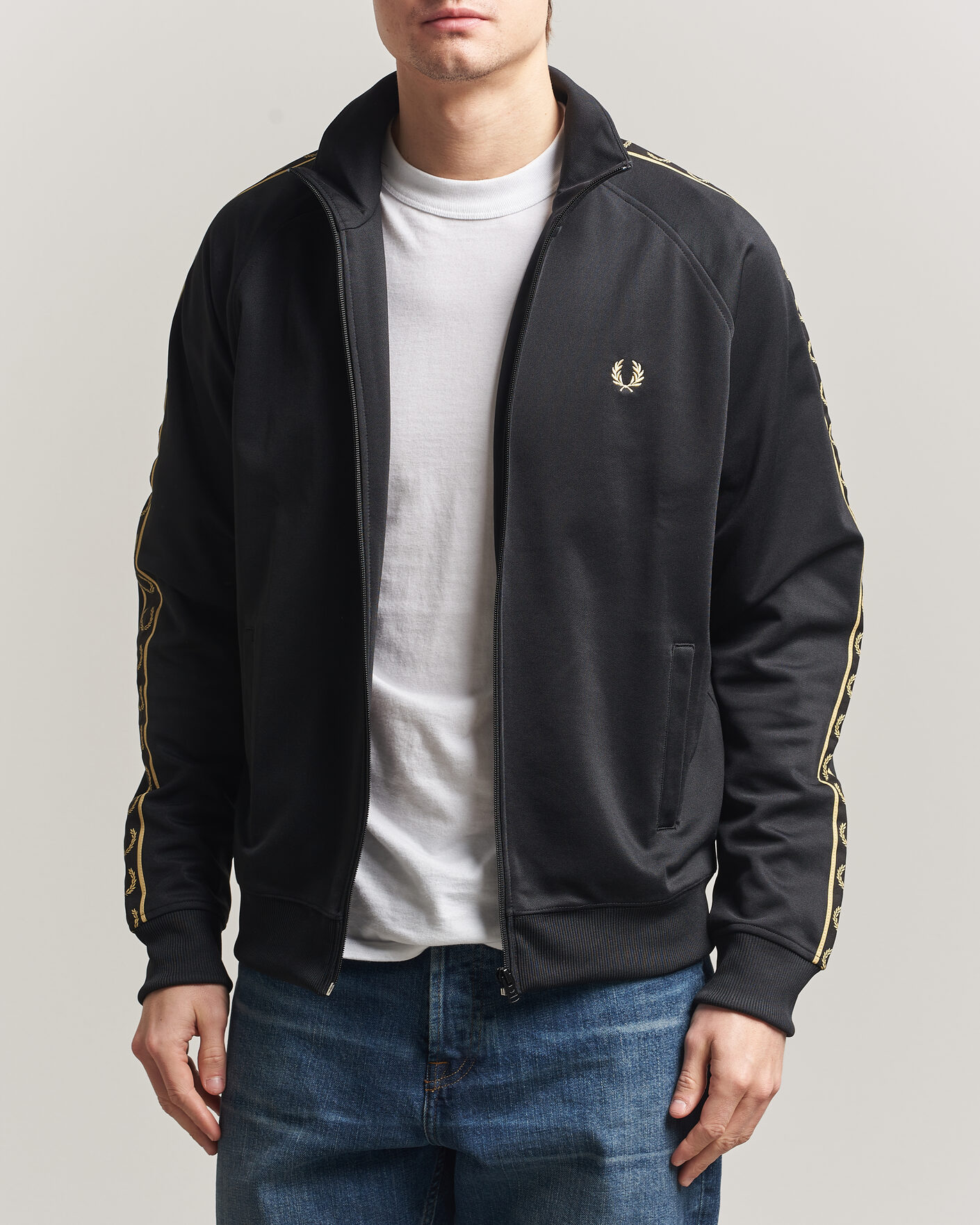 Herre | Trøjer | Fred Perry | Taped Track Jacket Black