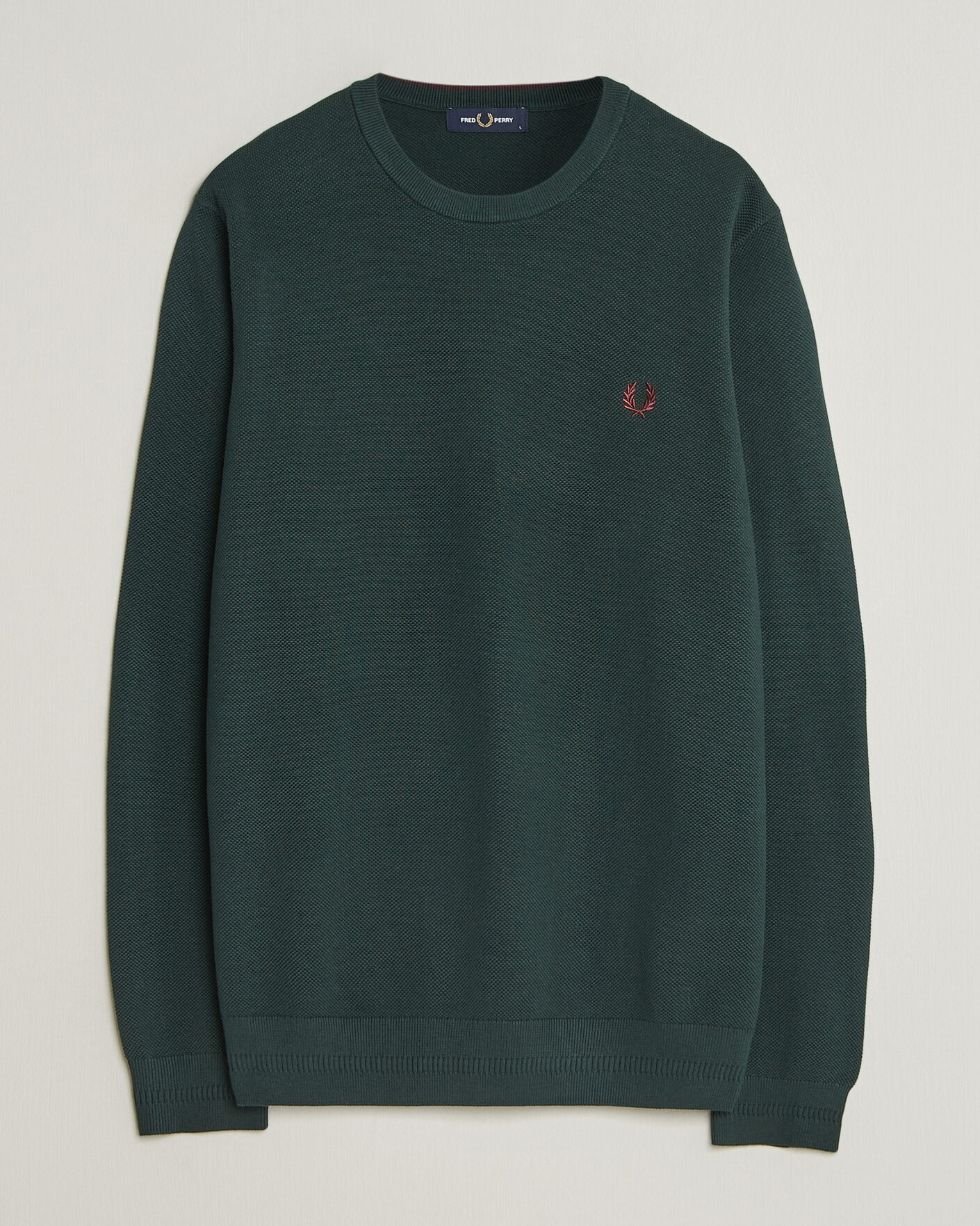 Herre | Trøjer | Fred Perry | Piqué Stitched Sweater Grassroots Green