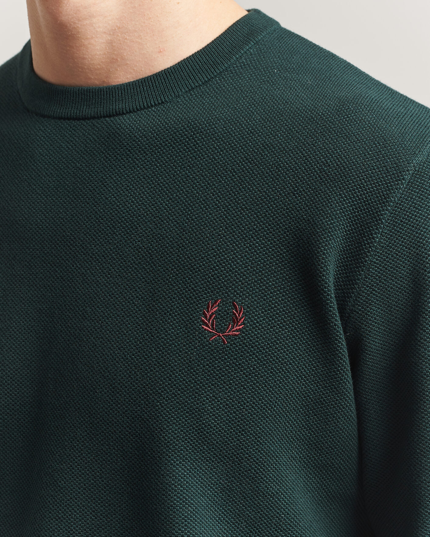 Herre | Trøjer | Fred Perry | Piqué Stitched Sweater Grassroots Green