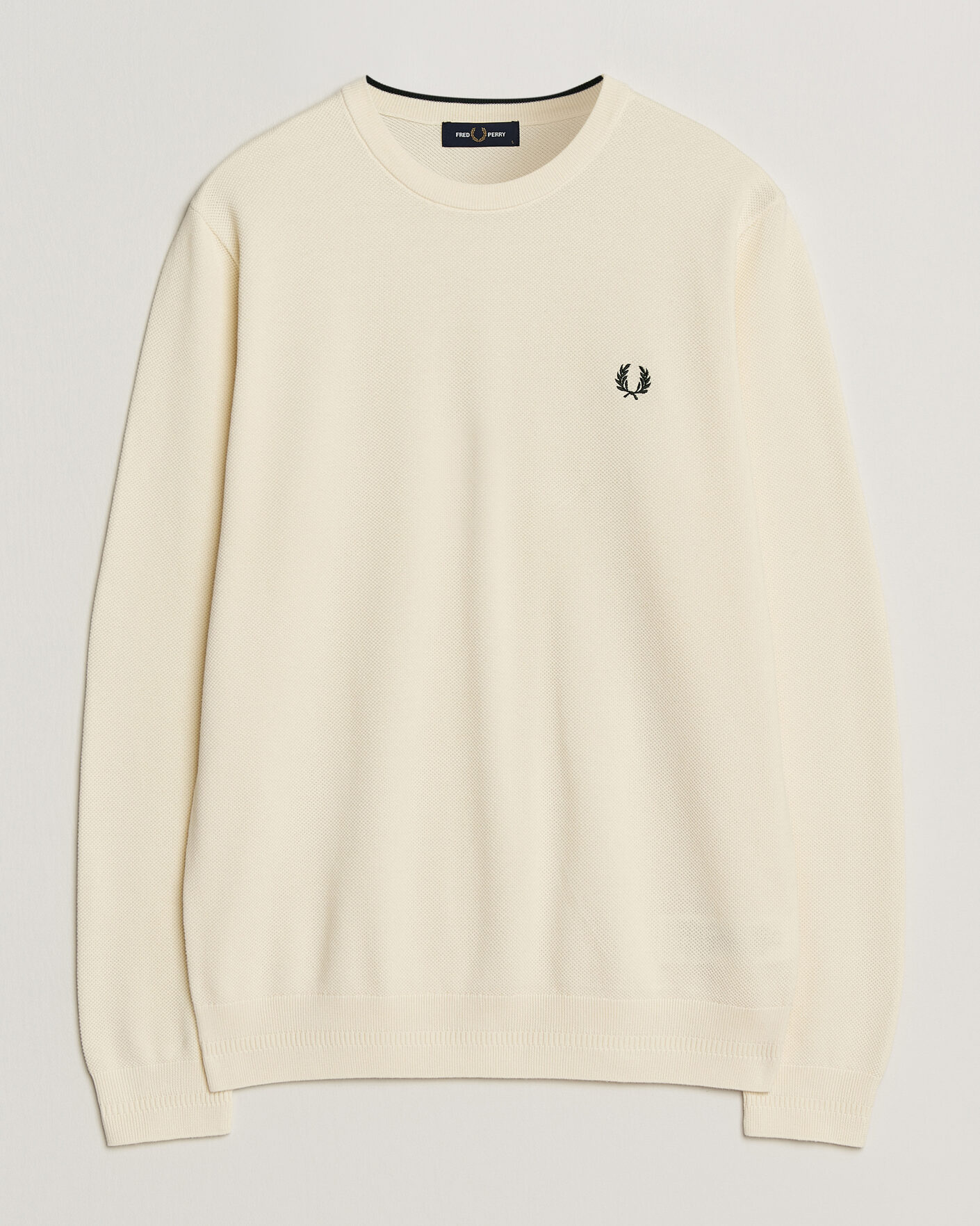 Herre | Trøjer | Fred Perry | Piqué Stitched Sweater Ecru
