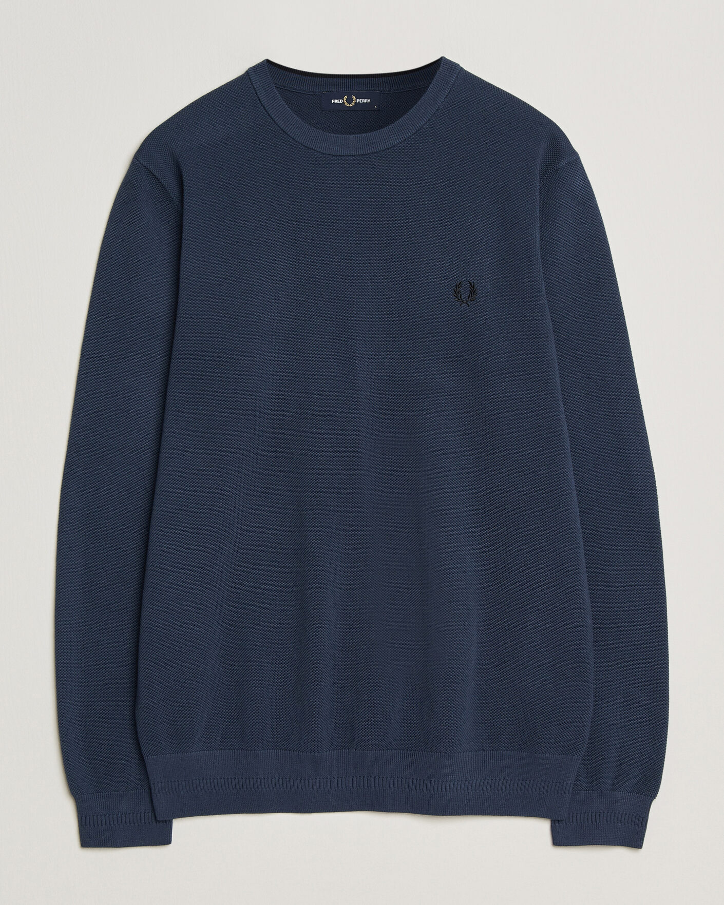 Herre | Trøjer | Fred Perry | Piqué Stitched Sweater Dark Airforce