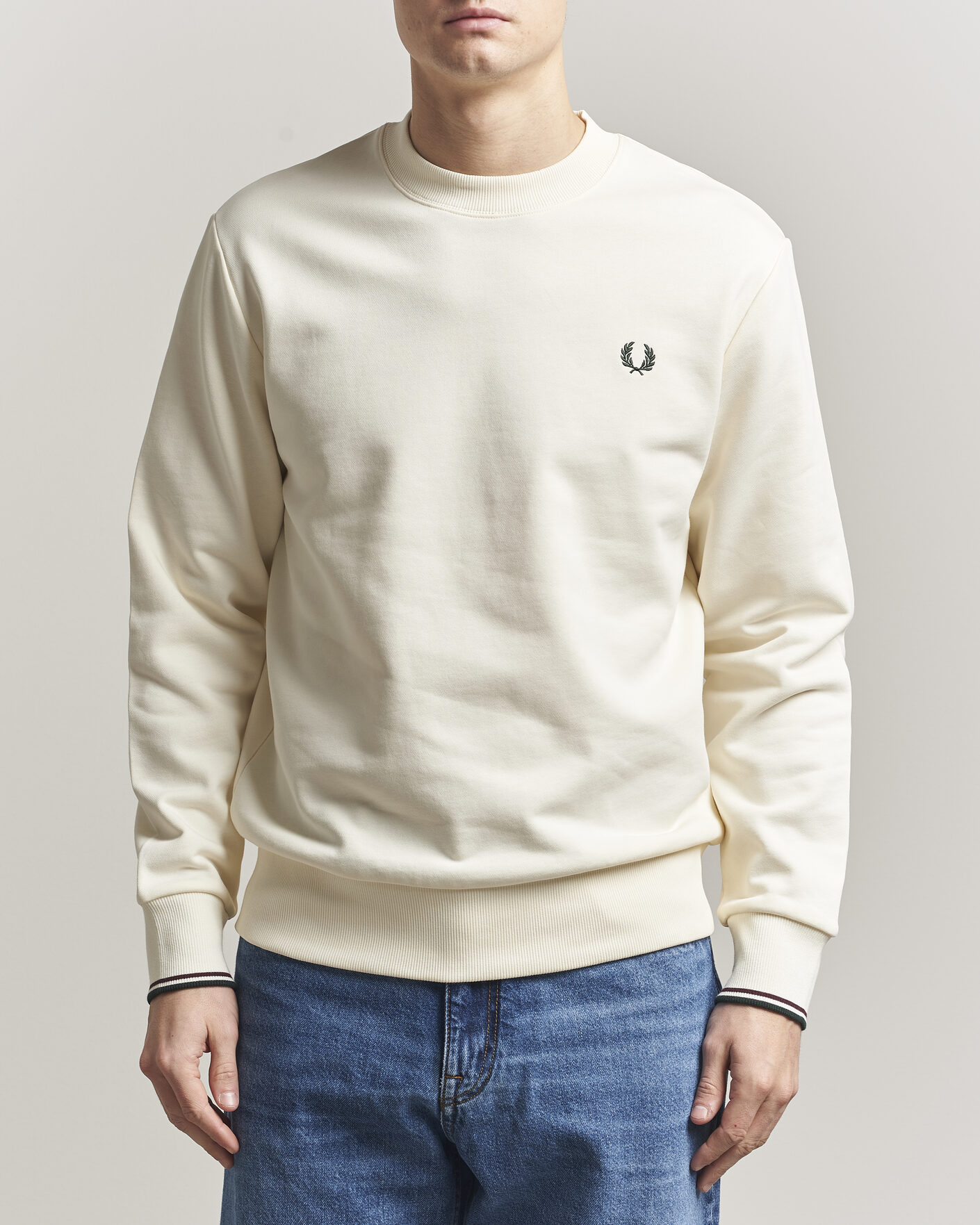 Herre | Trøjer | Fred Perry | Crew Neck Sweatshirt Ecru