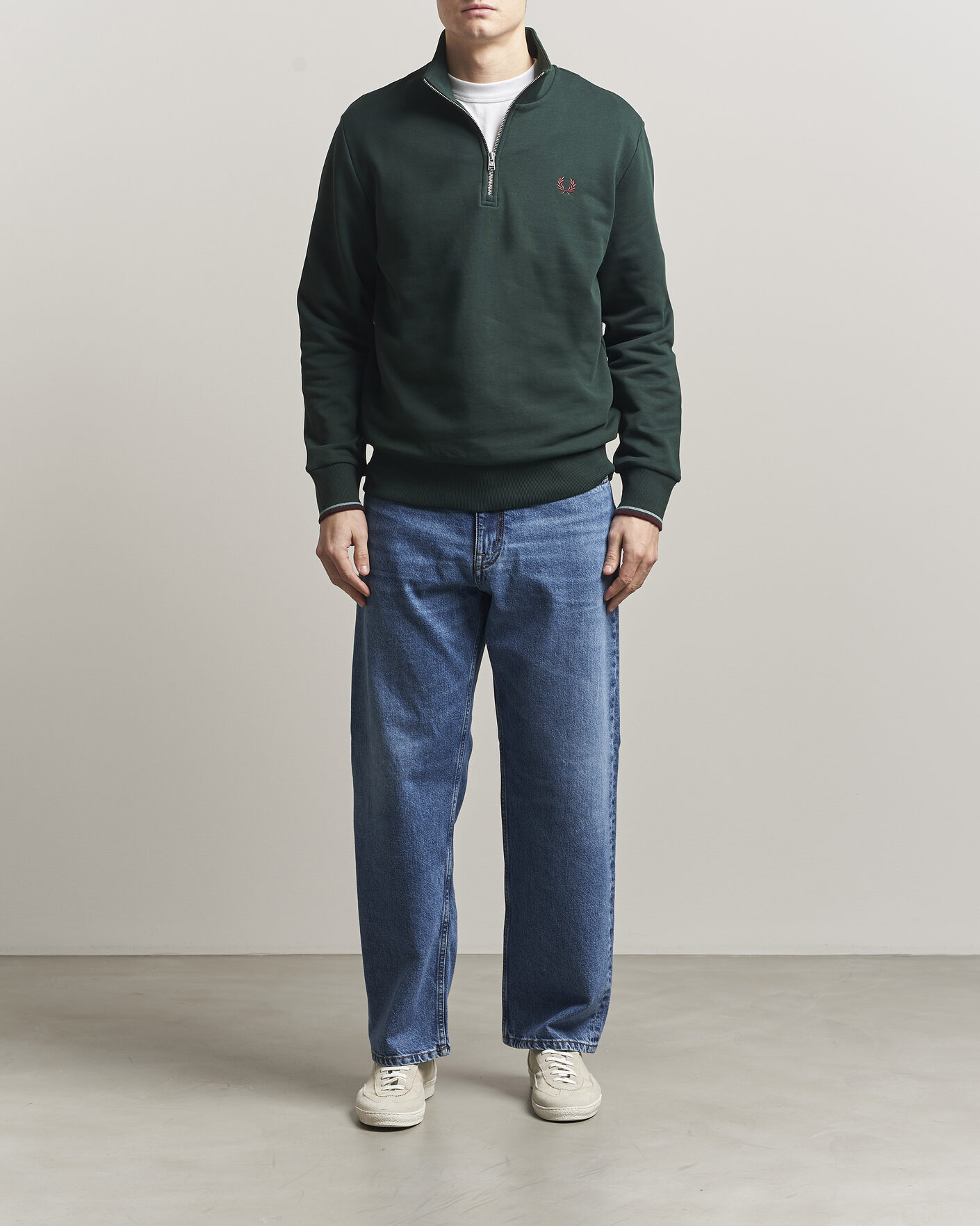 Herre | Trøjer | Fred Perry | Half Zip Sweatshirt Grassroots Green