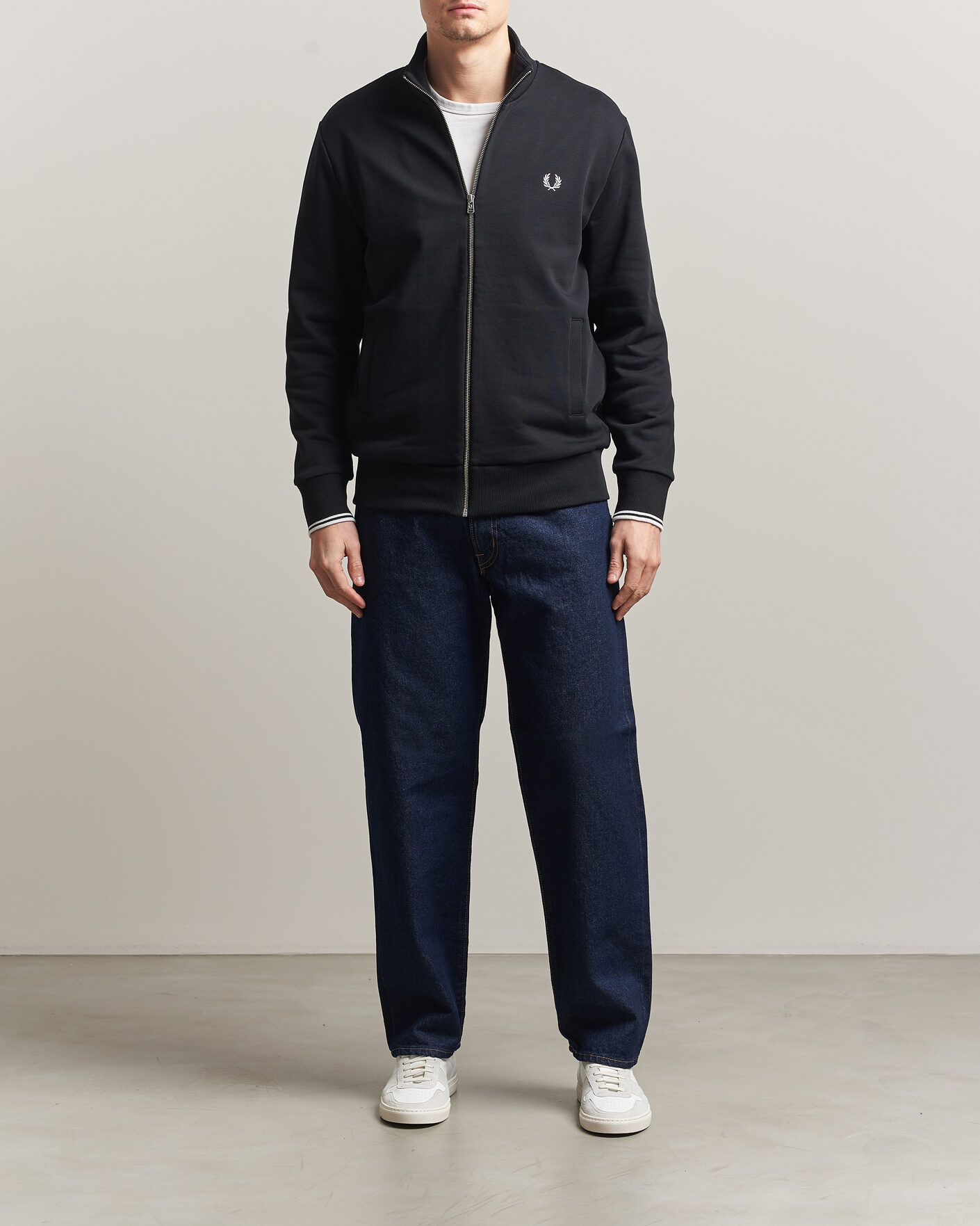Herre | Trøjer | Fred Perry | Full Zip Sweatshirt Black