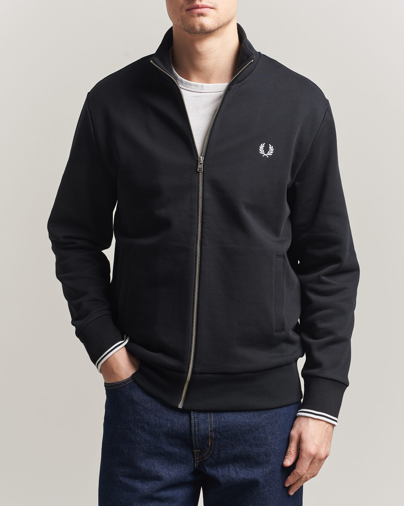 Herre | Trøjer | Fred Perry | Full Zip Sweatshirt Black