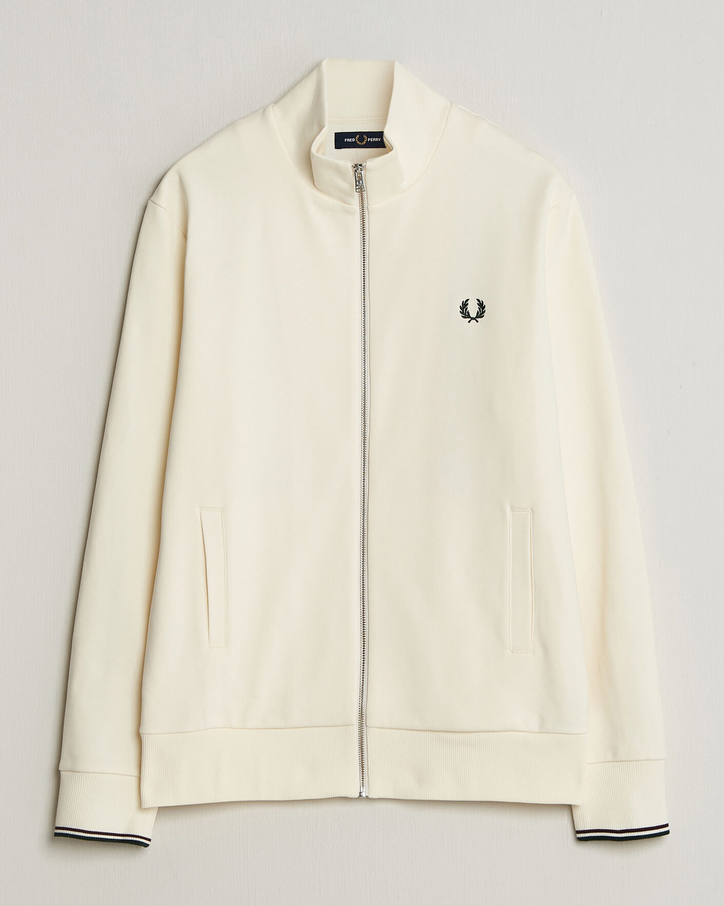 Herre | Trøjer | Fred Perry | Full Zip Sweatshirt Ecru