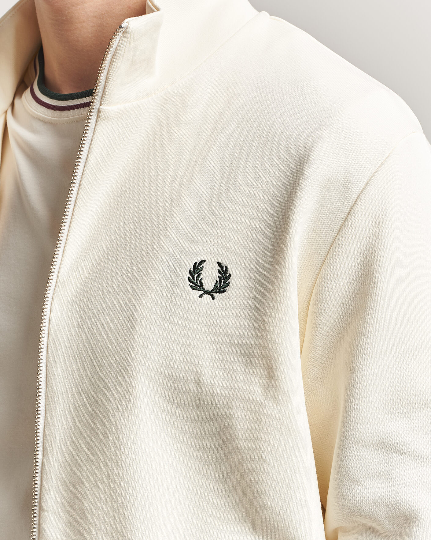 Herre | Trøjer | Fred Perry | Full Zip Sweatshirt Ecru