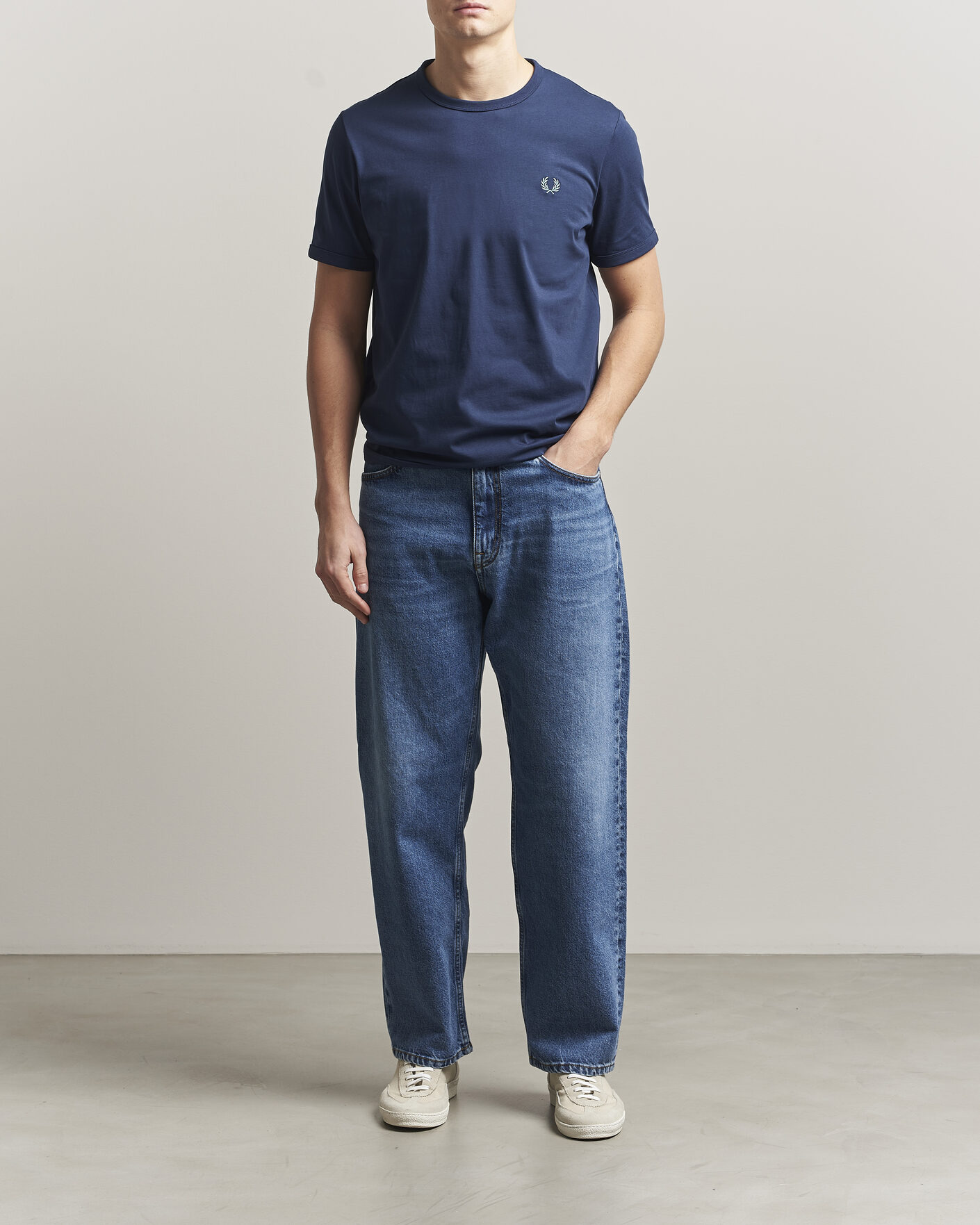 Herre | T-Shirts | Fred Perry | Ringer T-Shirt Tennis Blue