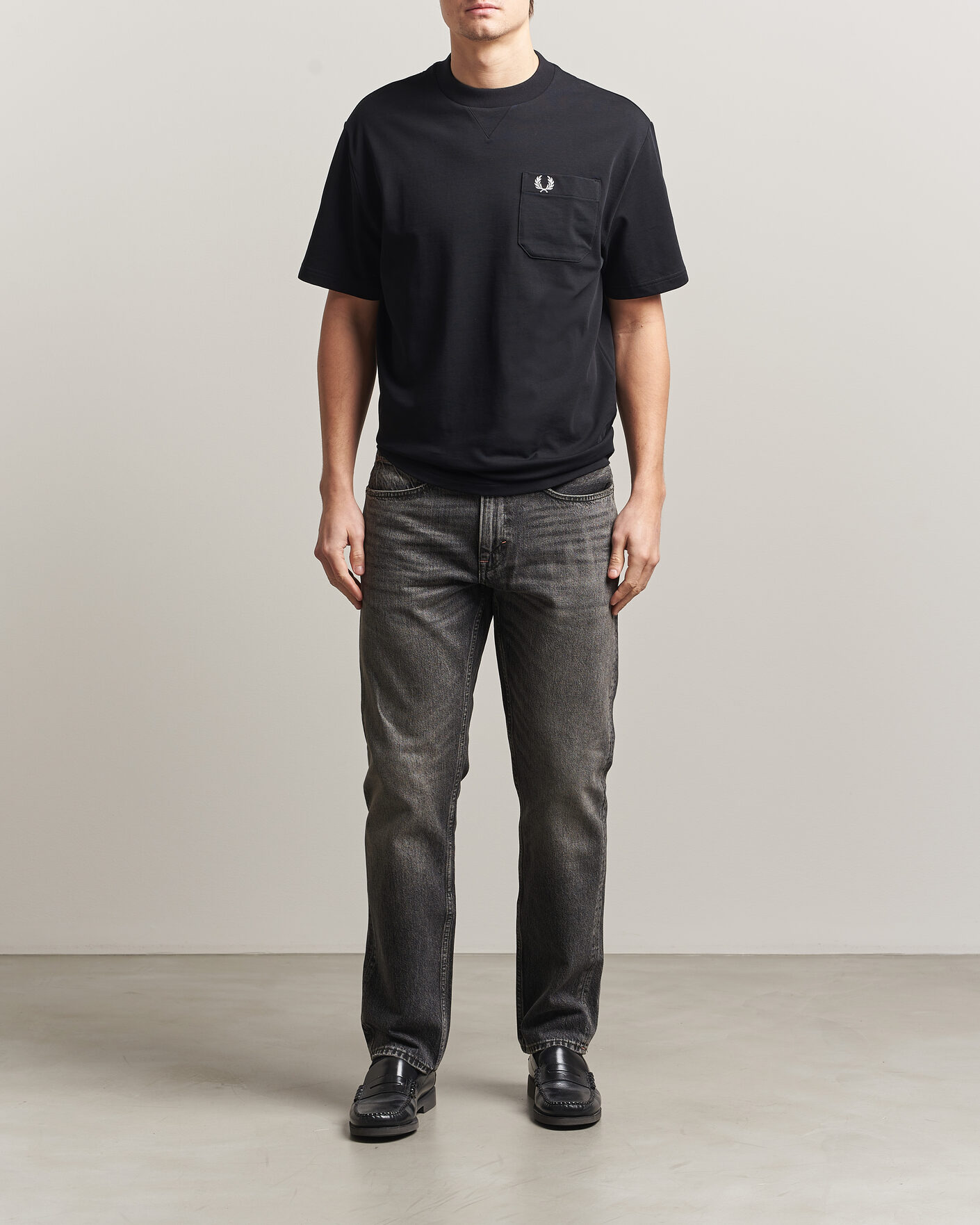 Herre | T-Shirts | Fred Perry | Heavy Pocket T-Shirt Black