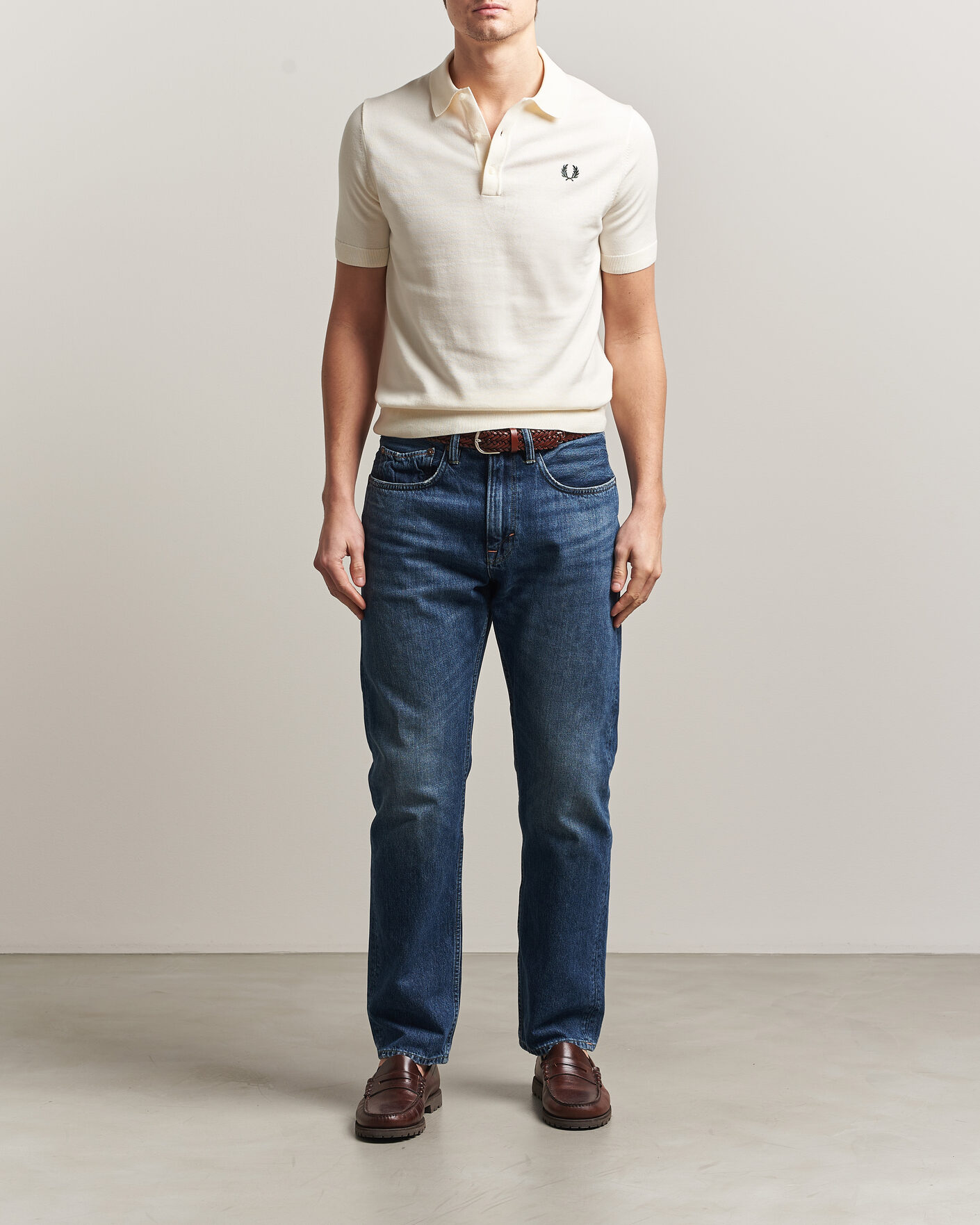 Herre | Polotrøjer | Fred Perry | Cotton Knitted Polo Ecru