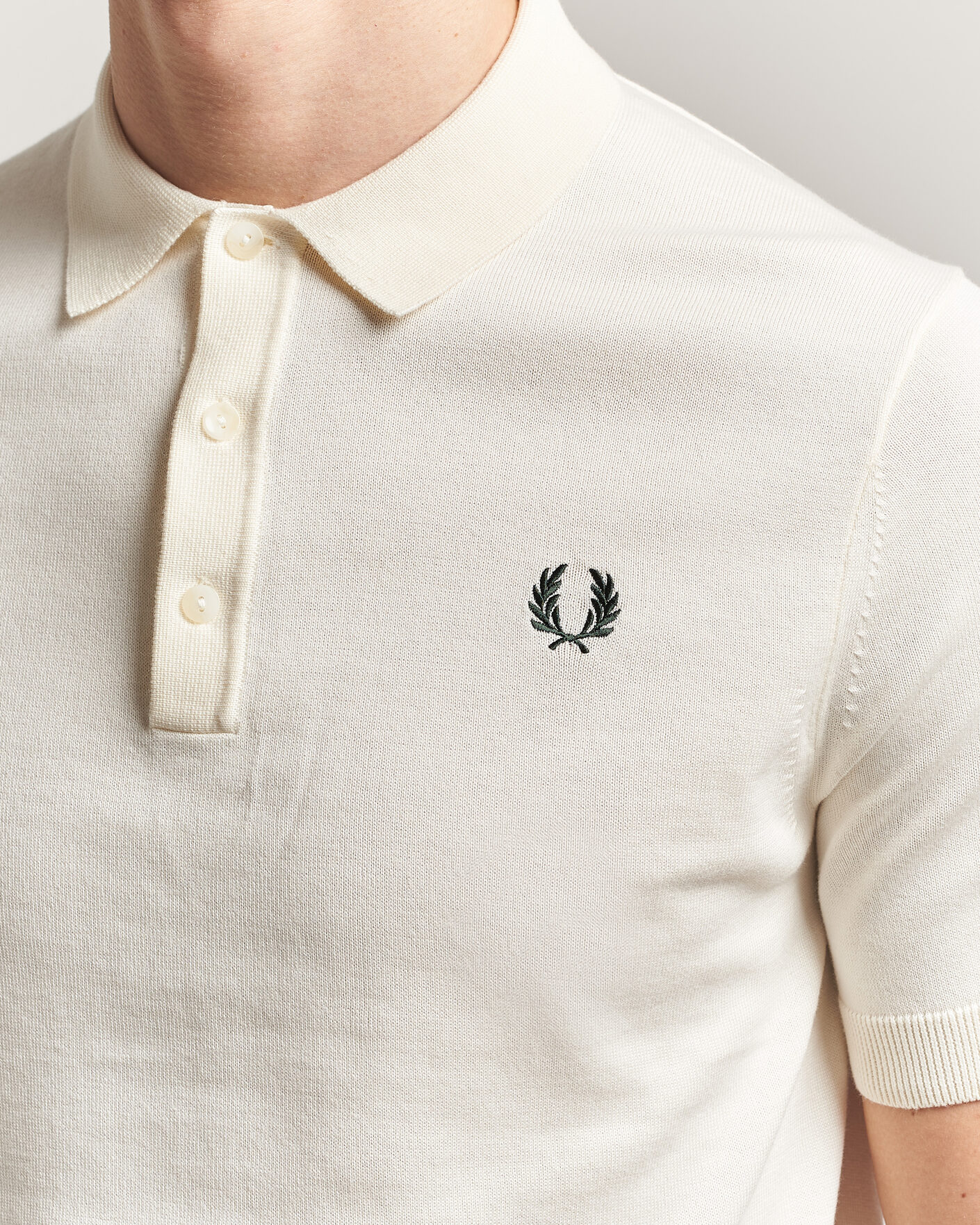 Herre | Polotrøjer | Fred Perry | Cotton Knitted Polo Ecru