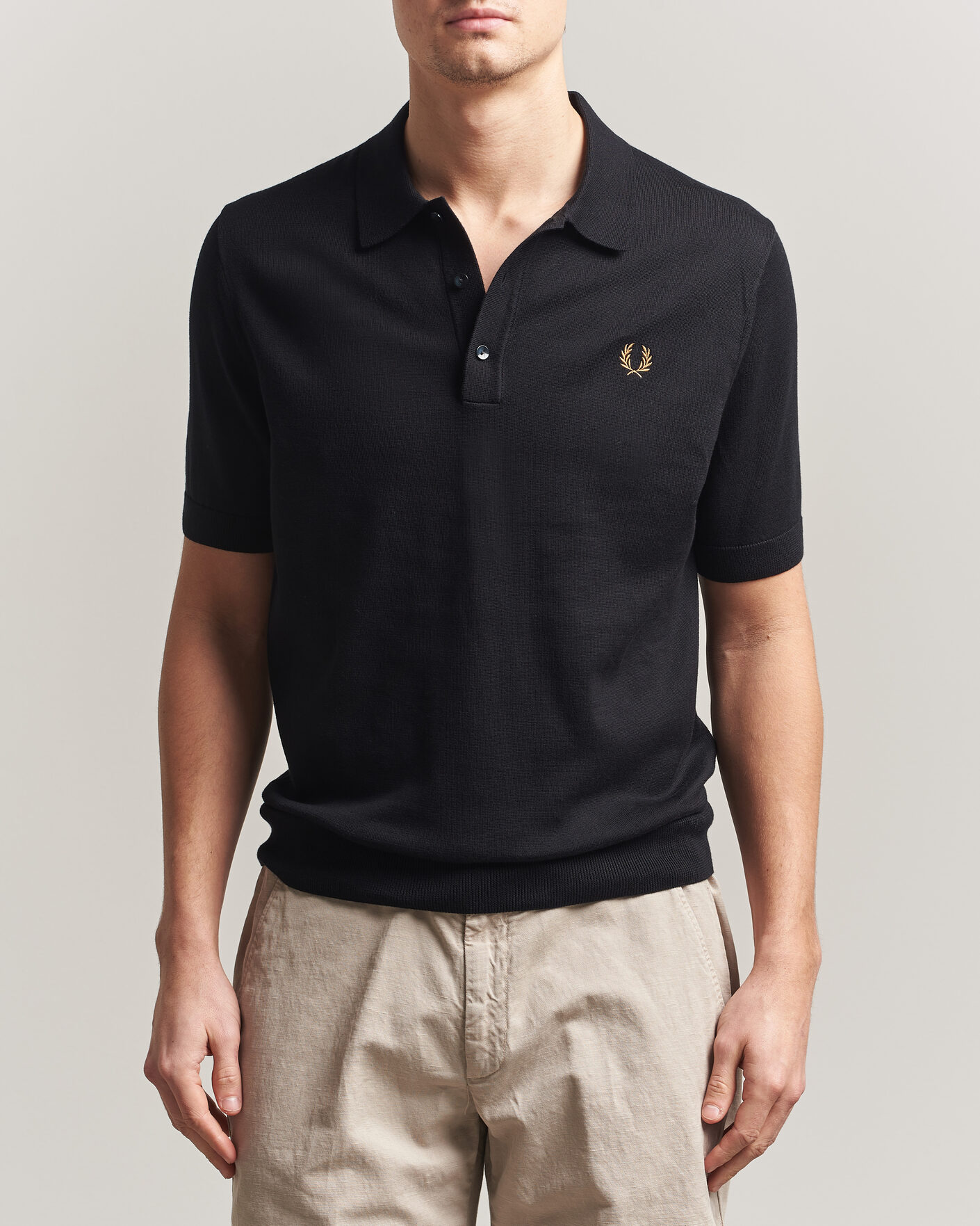 Herre | Polotrøjer | Fred Perry | Cotton Knitted Polo Black