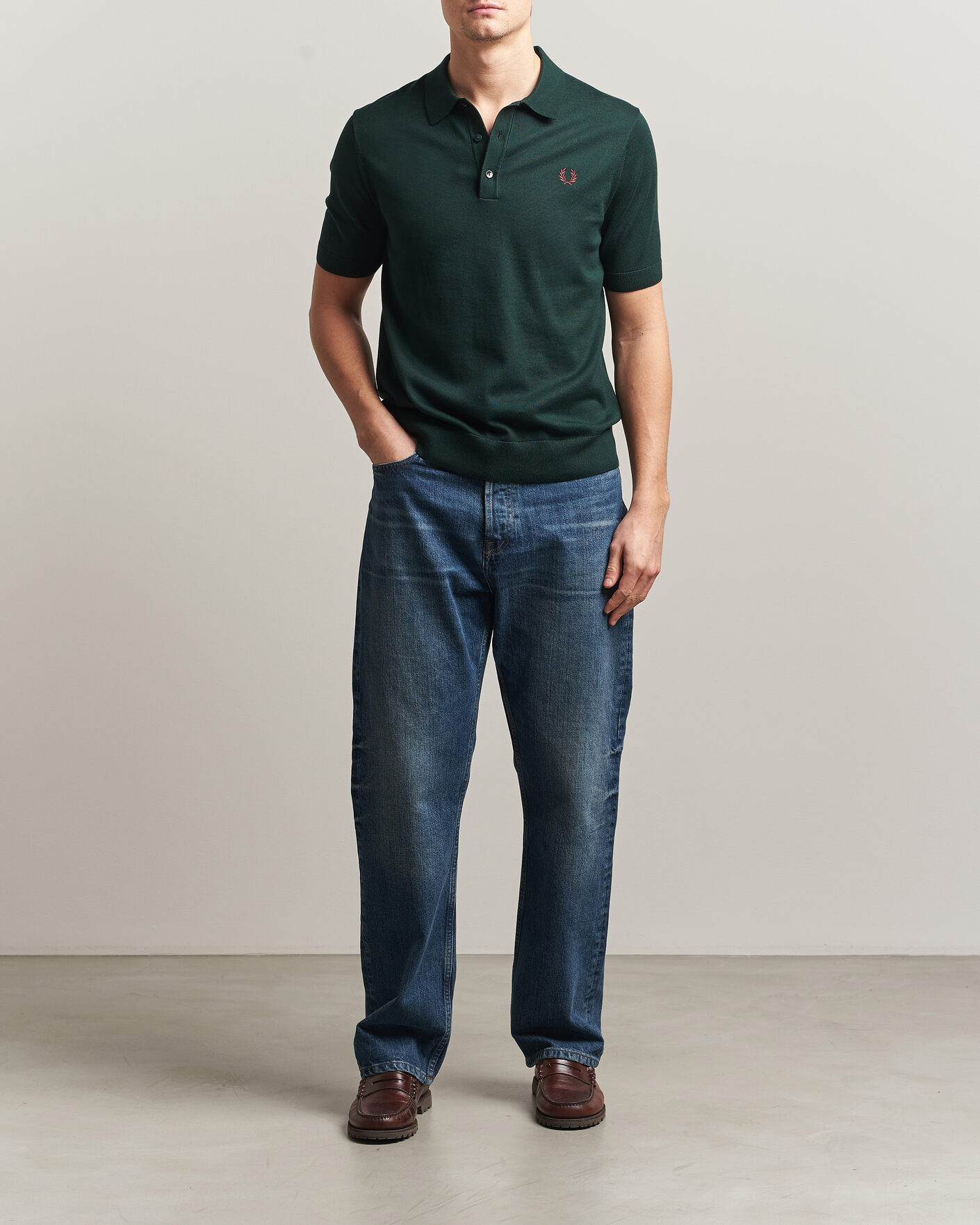 Herre | Polotrøjer | Fred Perry | Cotton Knitted Polo Grassroots Green
