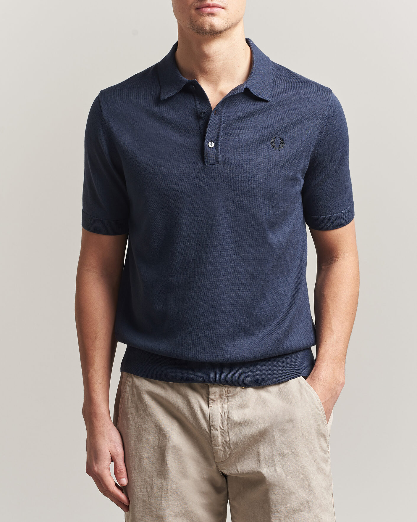 Herre | Polotrøjer | Fred Perry | Cotton Knitted Polo Dark Airforce