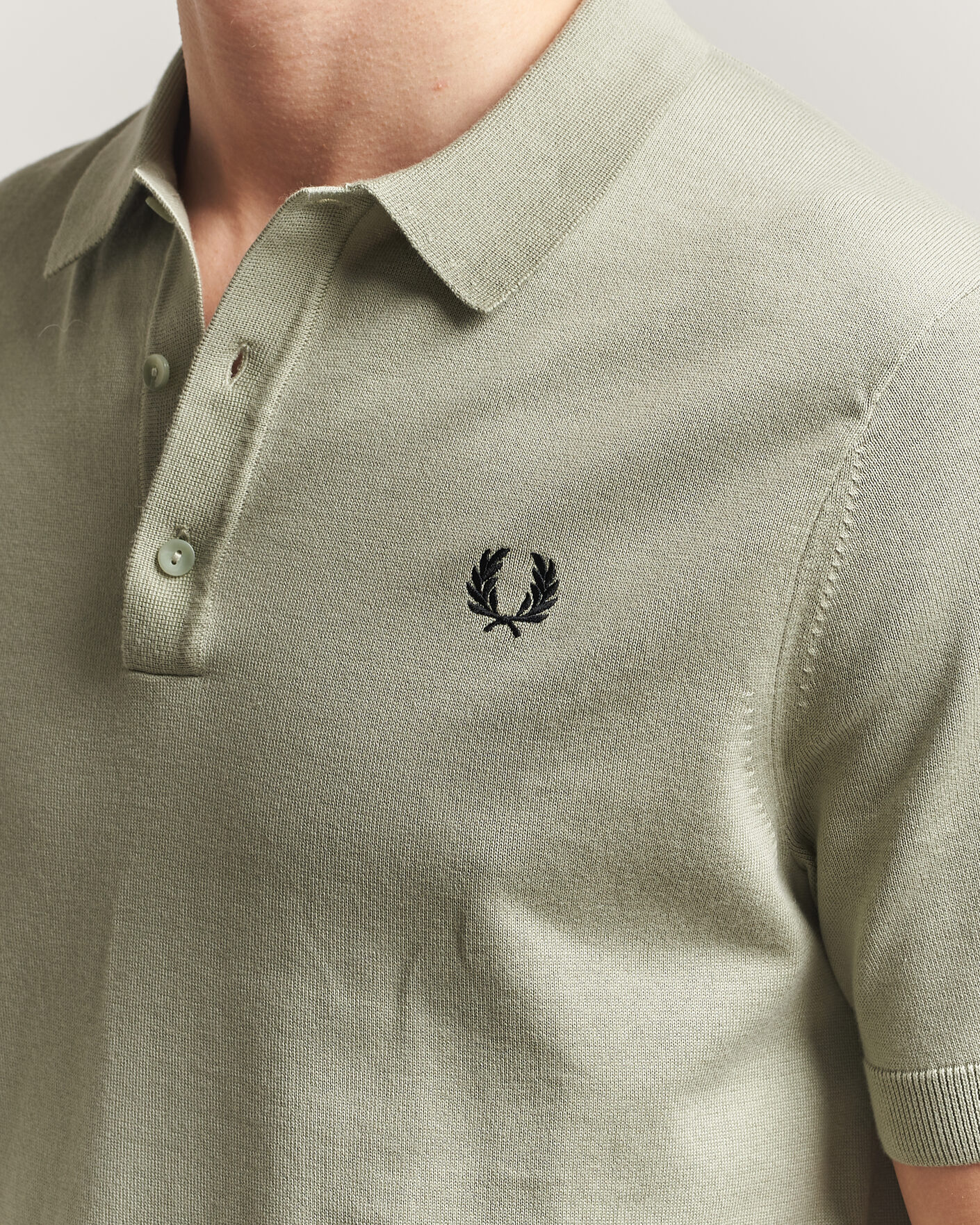 Herre | Polotrøjer | Fred Perry | Cotton Knitted Polo Seagrass Green