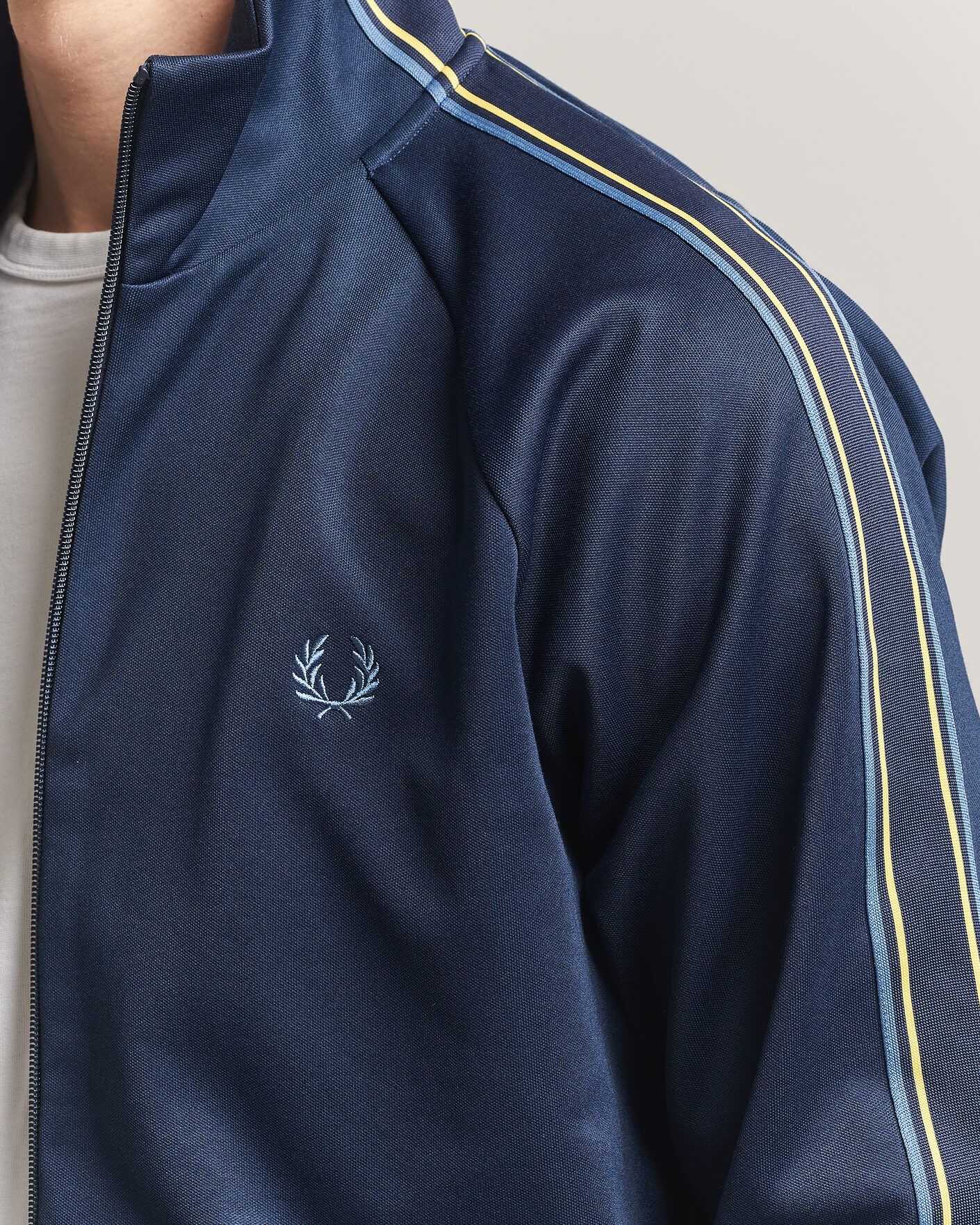 Herre | Trøjer | Fred Perry | Tramline Taped Track Jacket Tennis Blue