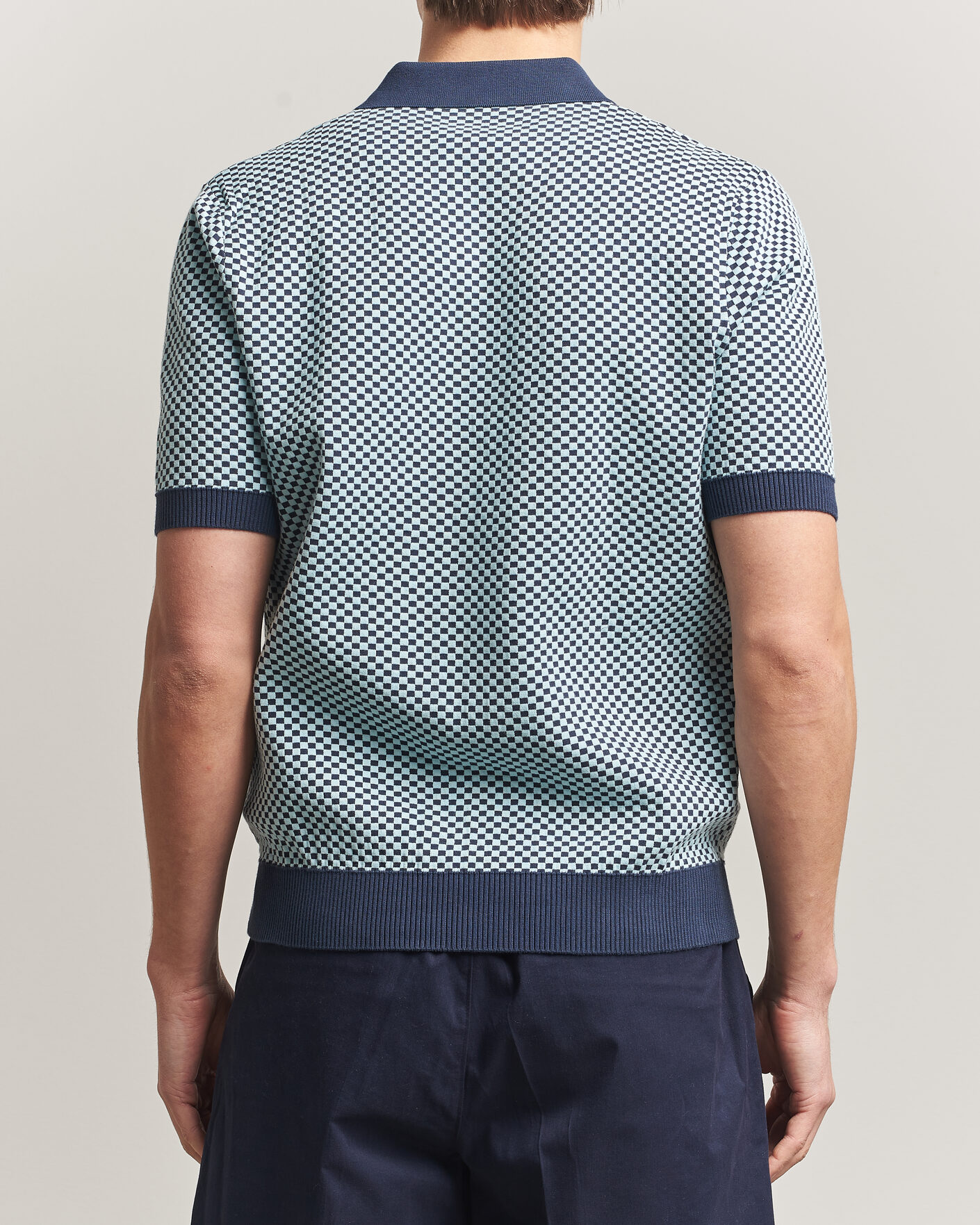 Herre | Polotrøjer | Fred Perry | Checkboard Knitted Polo Dark Airforce