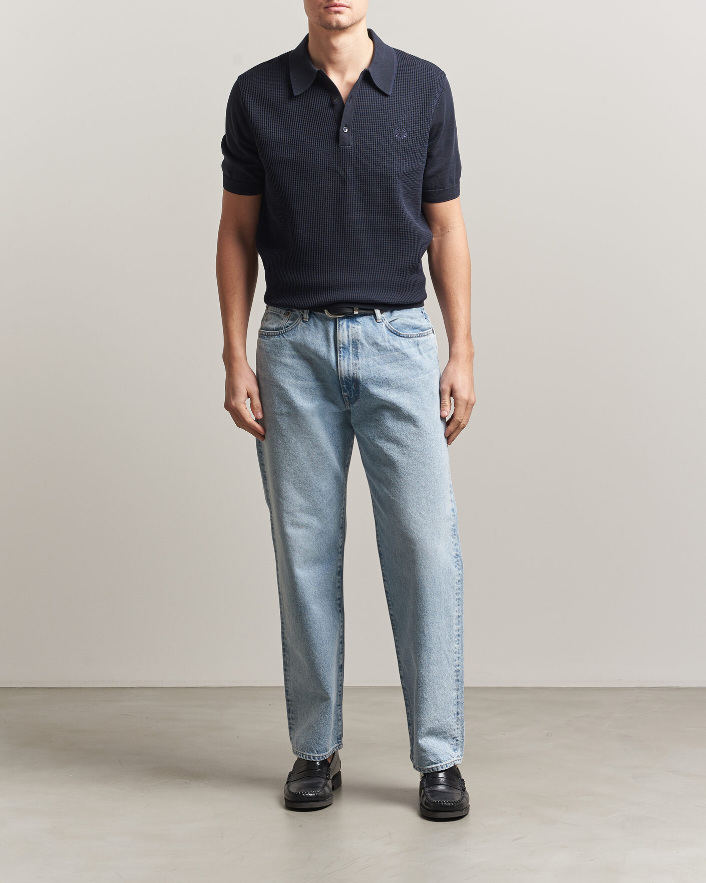 Herre | Polotrøjer | Fred Perry | Waffle Knitted Polo Navy