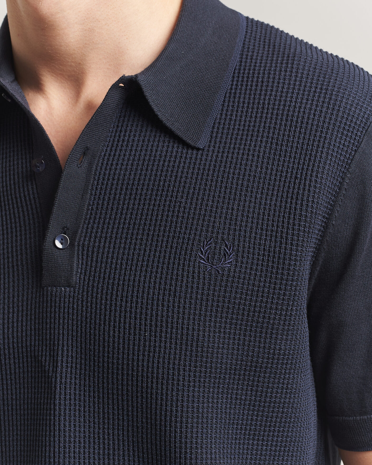Herre | Polotrøjer | Fred Perry | Waffle Knitted Polo Navy