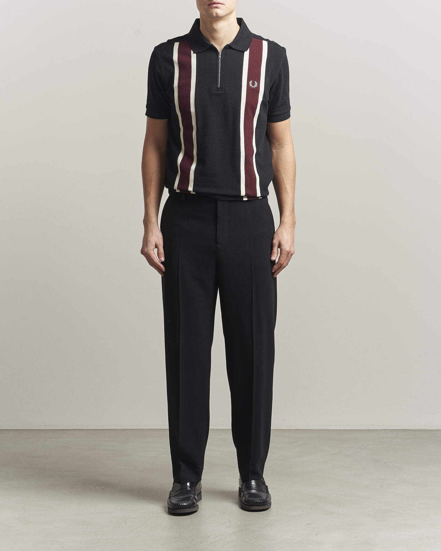 Herre | Polotrøjer | Fred Perry | Tramline Half Zip Polo Black