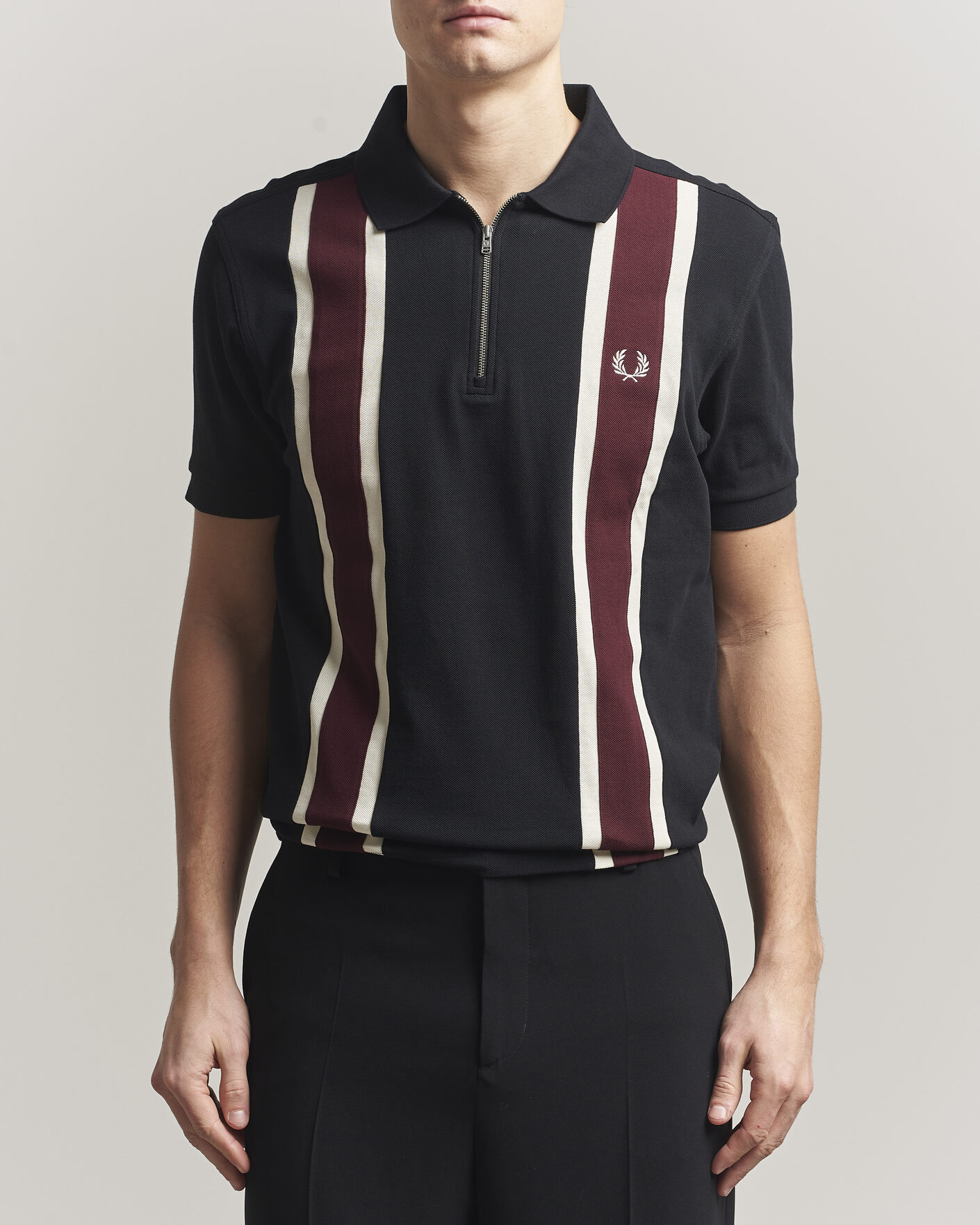 Herre | Polotrøjer | Fred Perry | Tramline Half Zip Polo Black