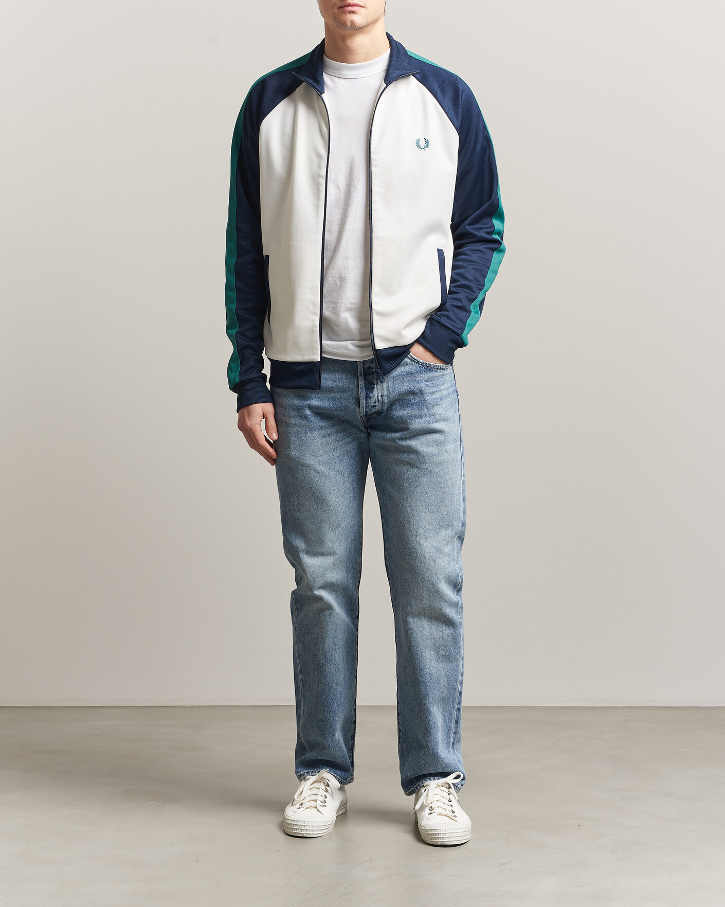 Herre | Trøjer | Fred Perry | Contrast Sleeve Track Jacket Snow White