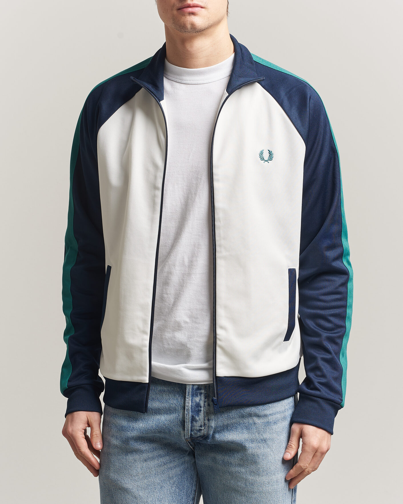 Herre | Trøjer | Fred Perry | Contrast Sleeve Track Jacket Snow White