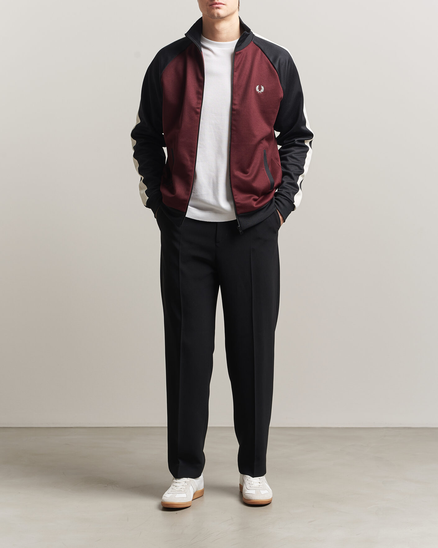 Herre | Trøjer | Fred Perry | Contrast Sleeve Track Jacket Oxblood