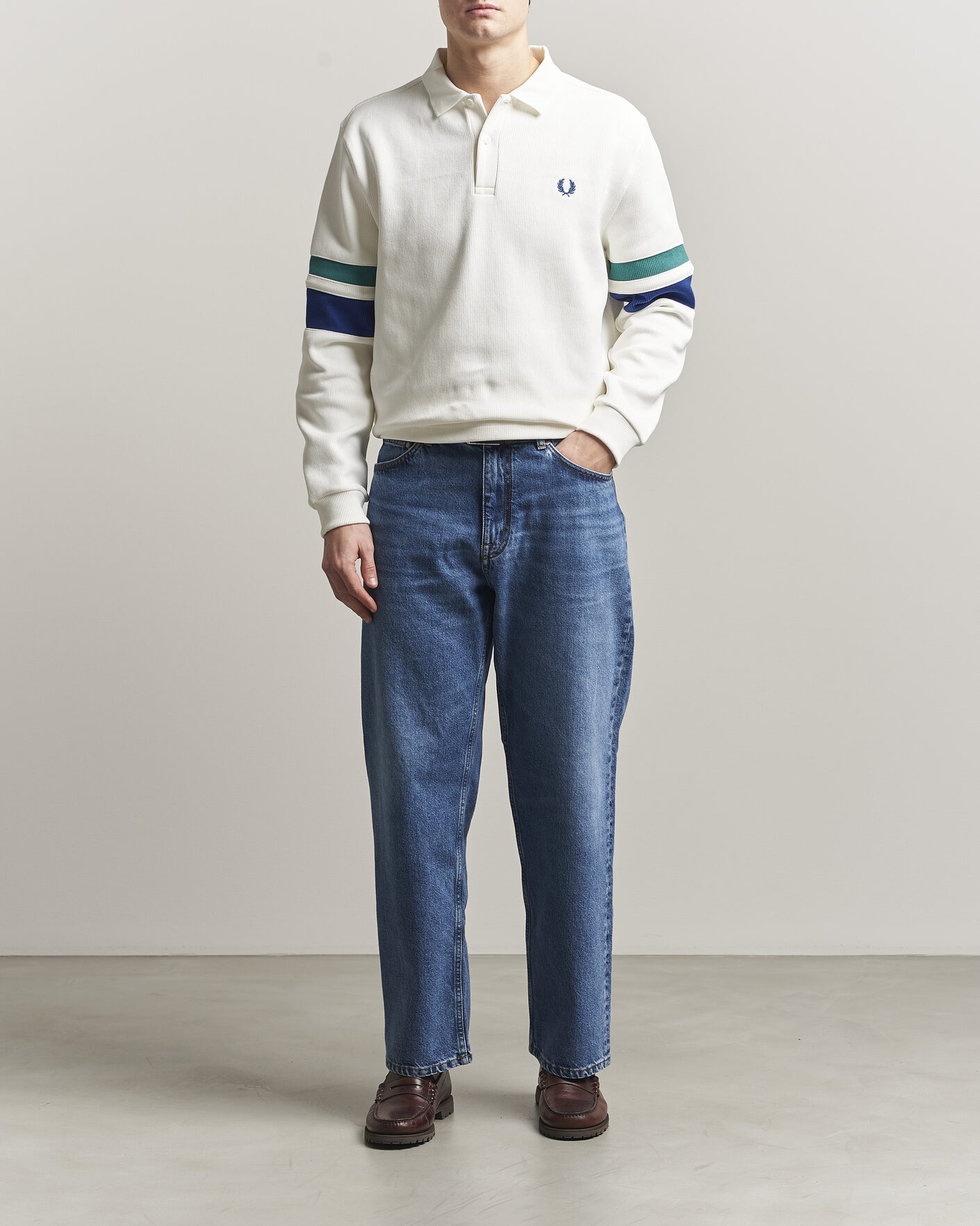 Herre | Trøjer | Fred Perry | Tipped Sleeve Rugger Snow White
