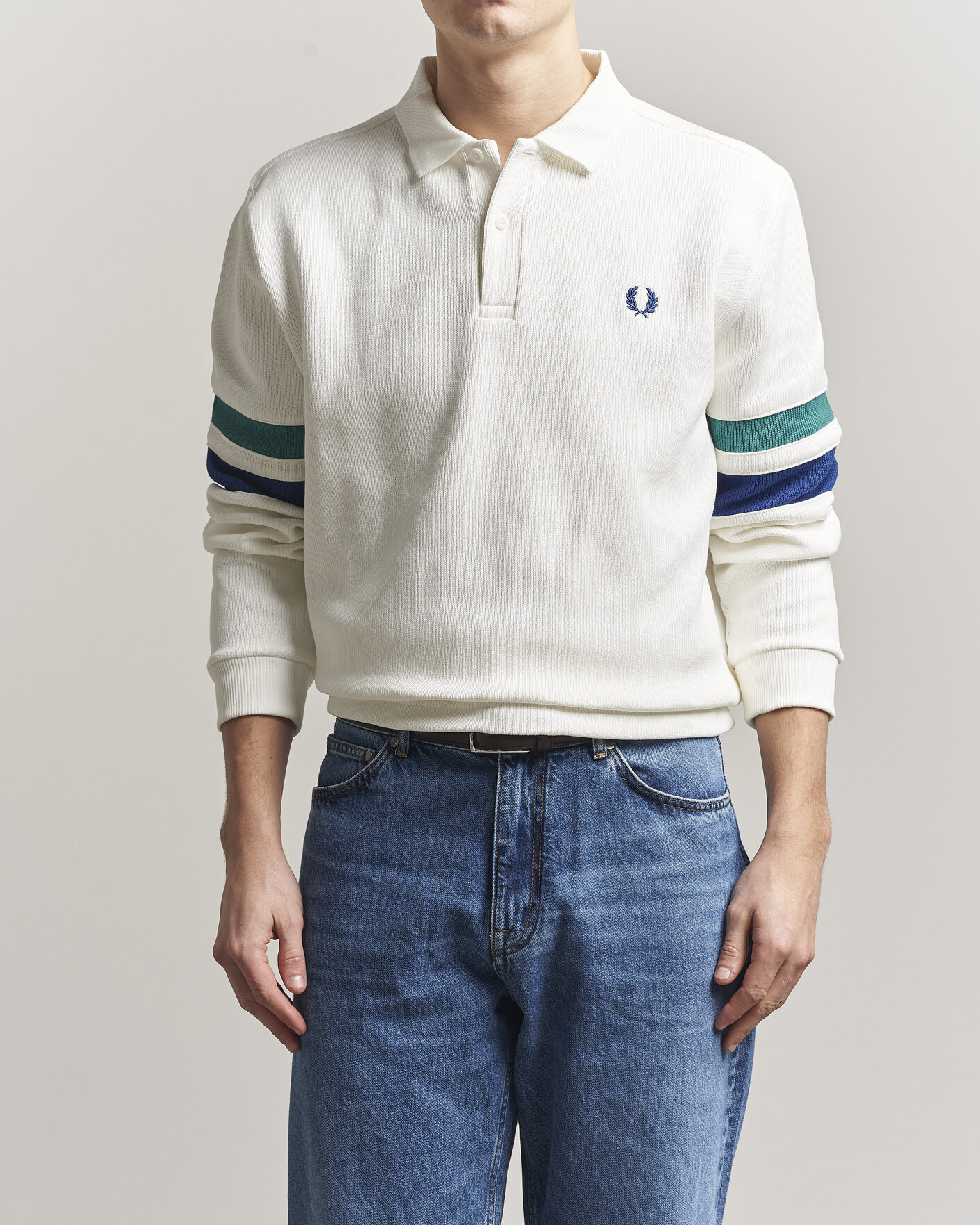 Herre | Trøjer | Fred Perry | Tipped Sleeve Rugger Snow White
