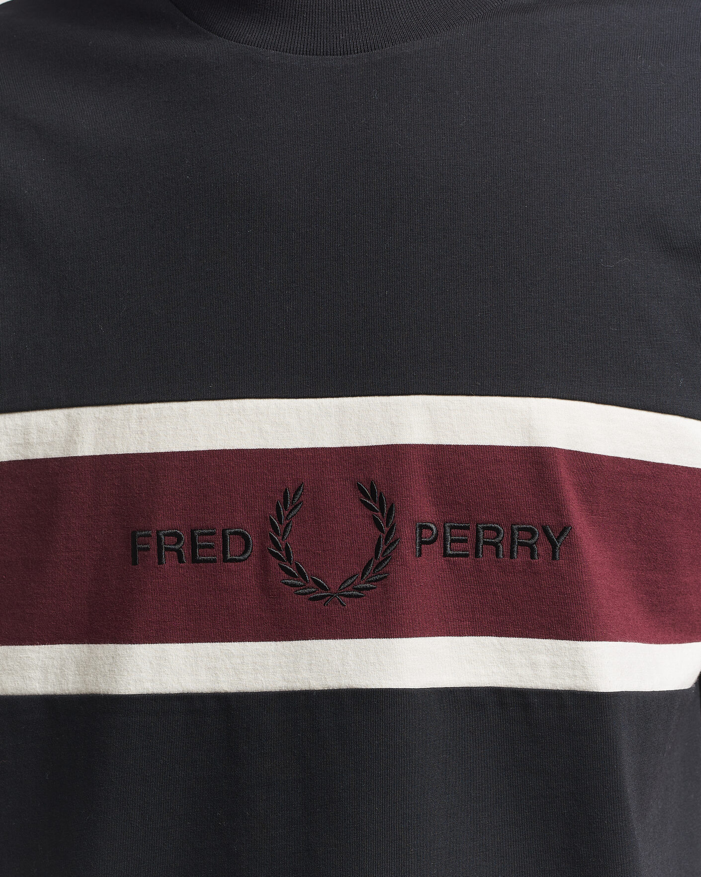 Herre | T-Shirts | Fred Perry | Embroidered Paneled T-Shirt Black