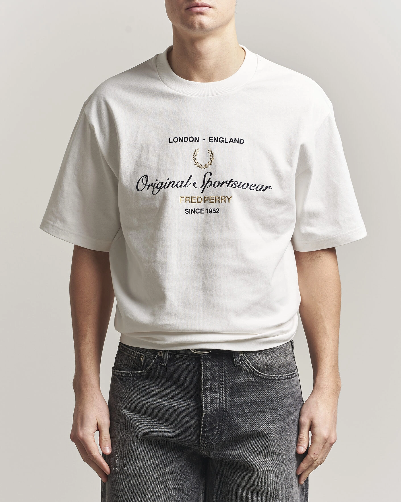 Herre | T-Shirts | Fred Perry | Original Sportswear T-Shirt Snow White