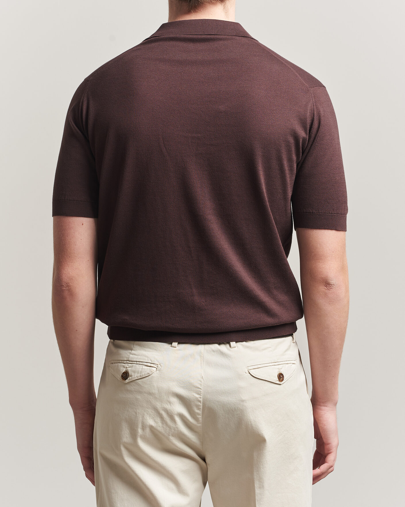 Herre | Polotrøjer | John Smedley | Adrian Slim Fit Sea Island Cotton Polo Raisin Brown