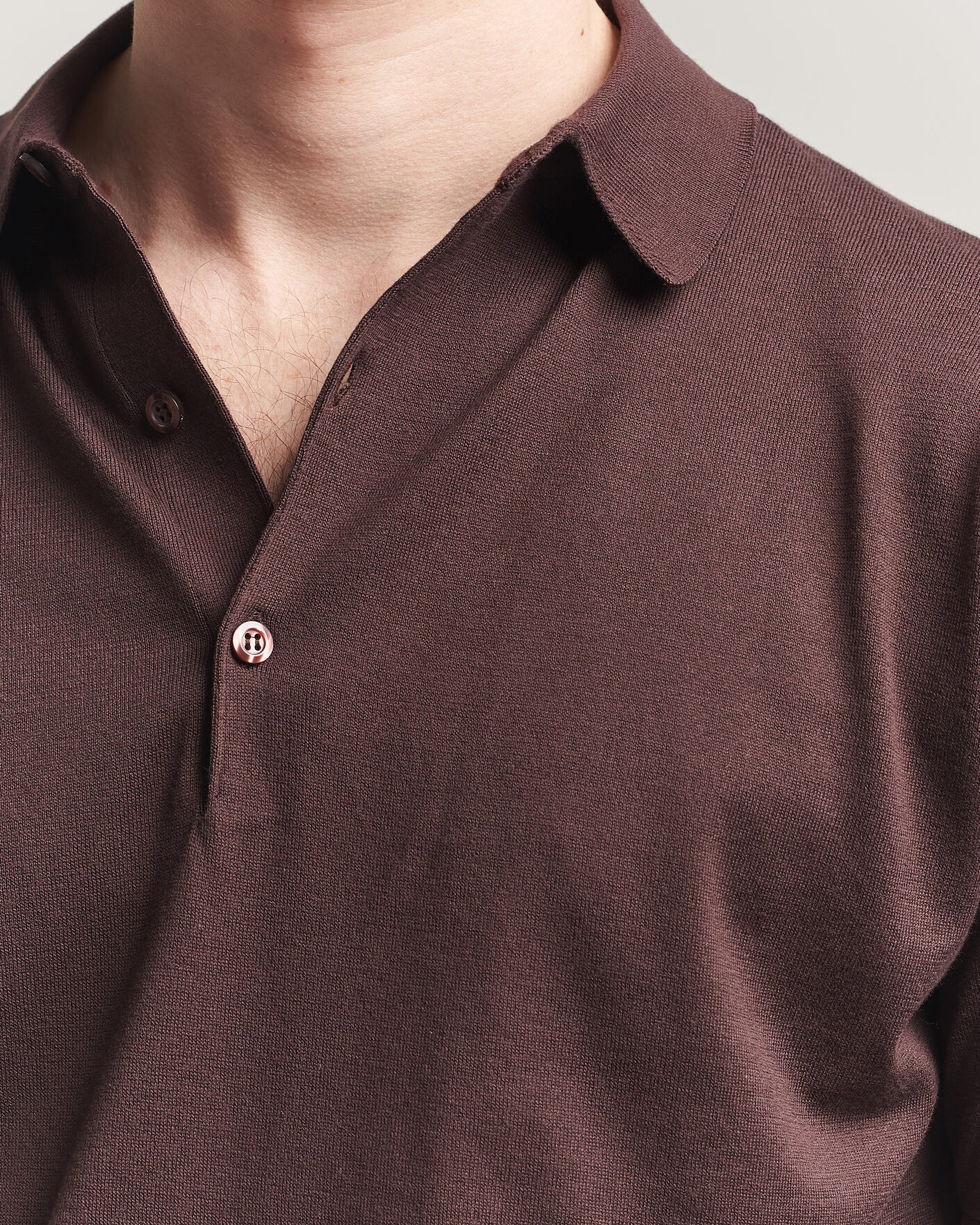 Herre | Polotrøjer | John Smedley | Adrian Slim Fit Sea Island Cotton Polo Raisin Brown