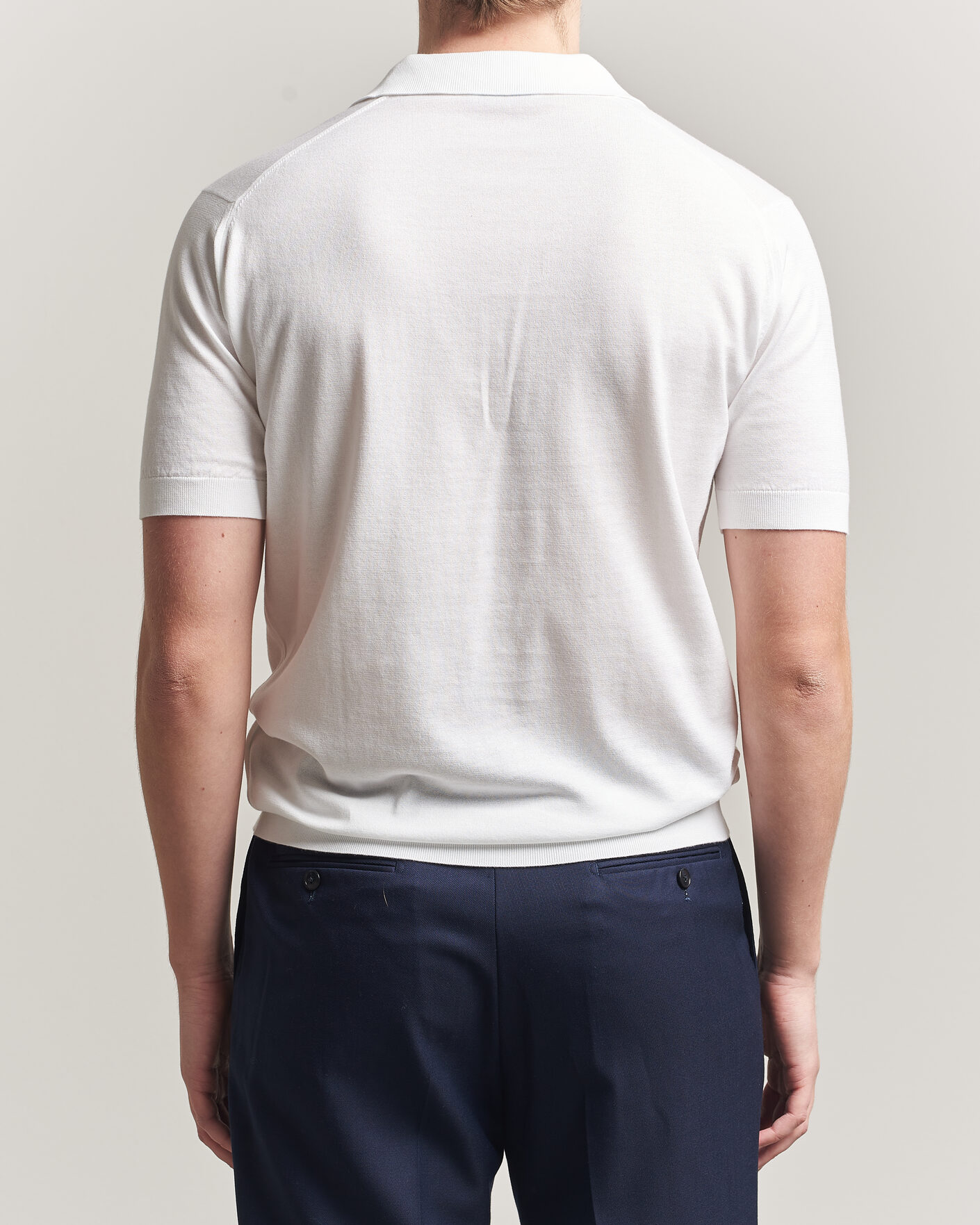 Herre | Polotrøjer | John Smedley | Adrian Slim Fit Sea Island Cotton Polo White