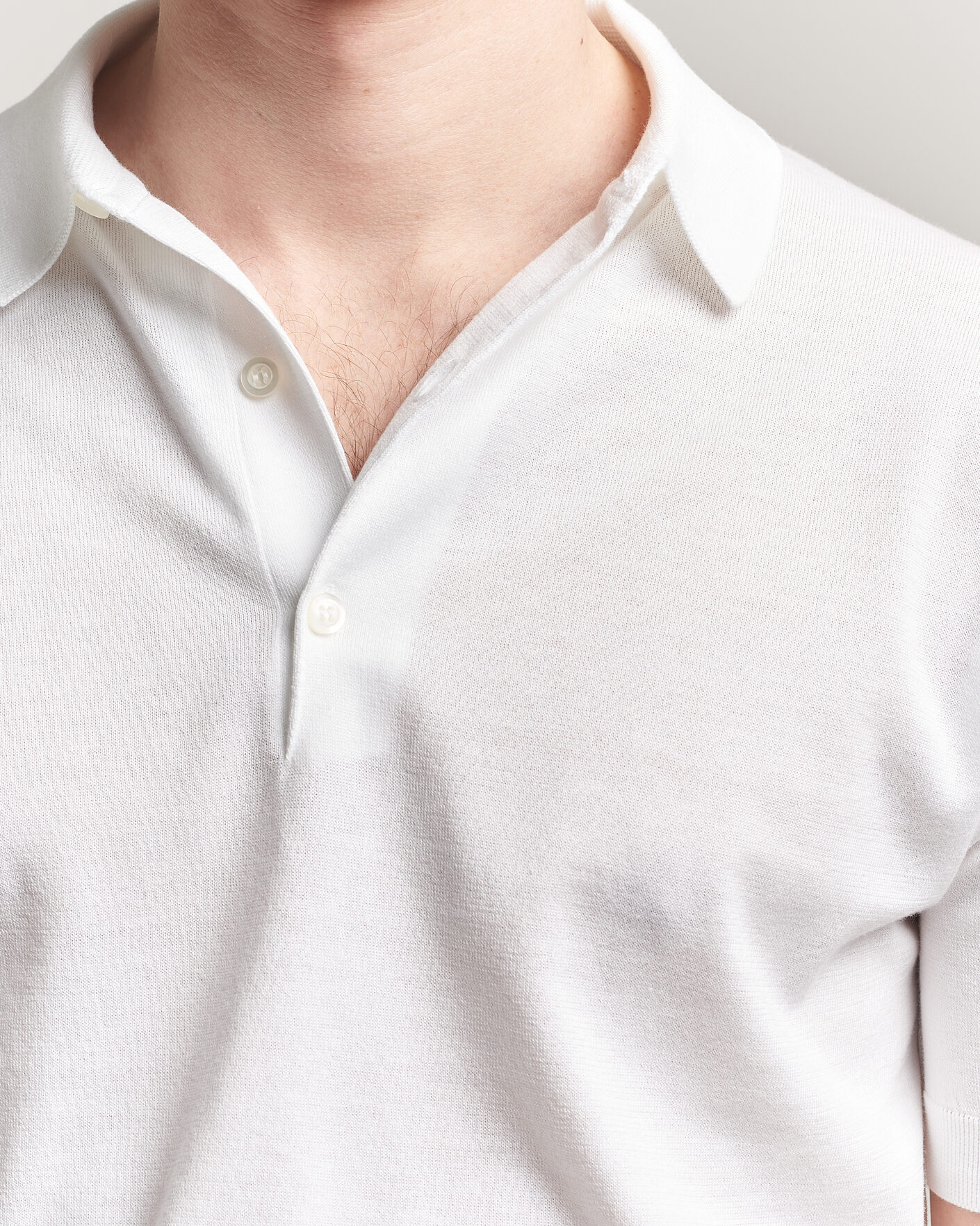 Herre | Polotrøjer | John Smedley | Adrian Slim Fit Sea Island Cotton Polo White