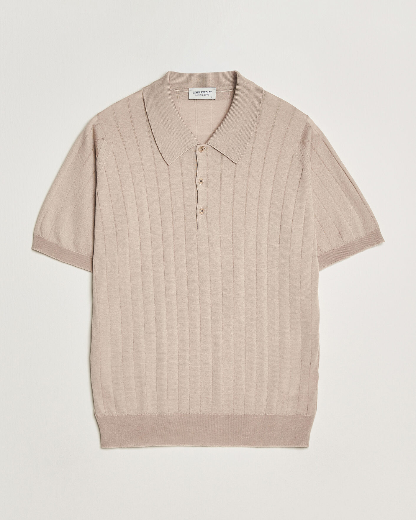 Herre | Polotrøjer | John Smedley | Williams Merino/Cotton Knitted Polo Oat