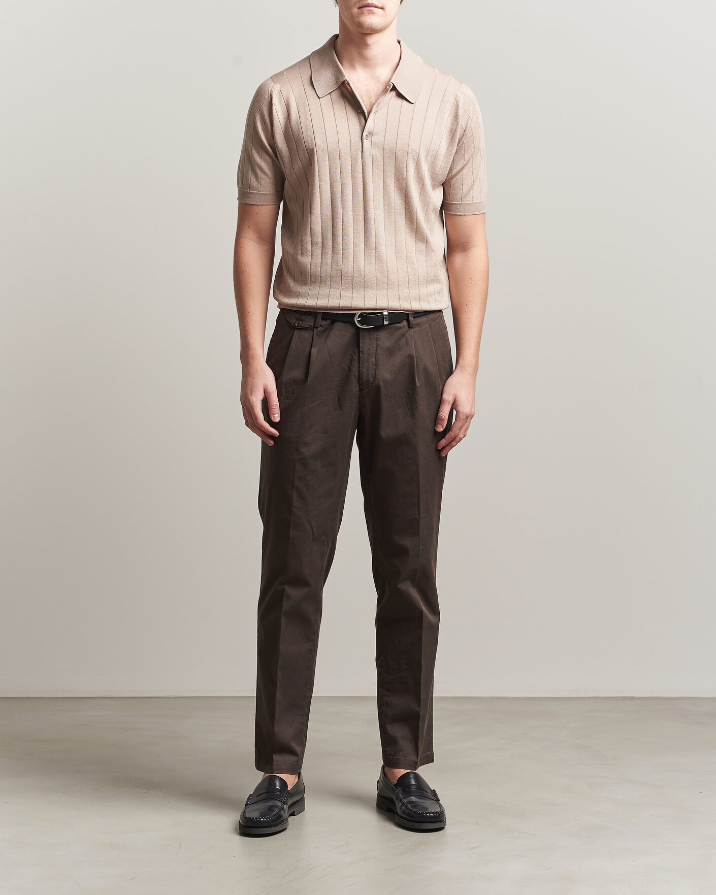 Herre | Polotrøjer | John Smedley | Williams Merino/Cotton Knitted Polo Oat
