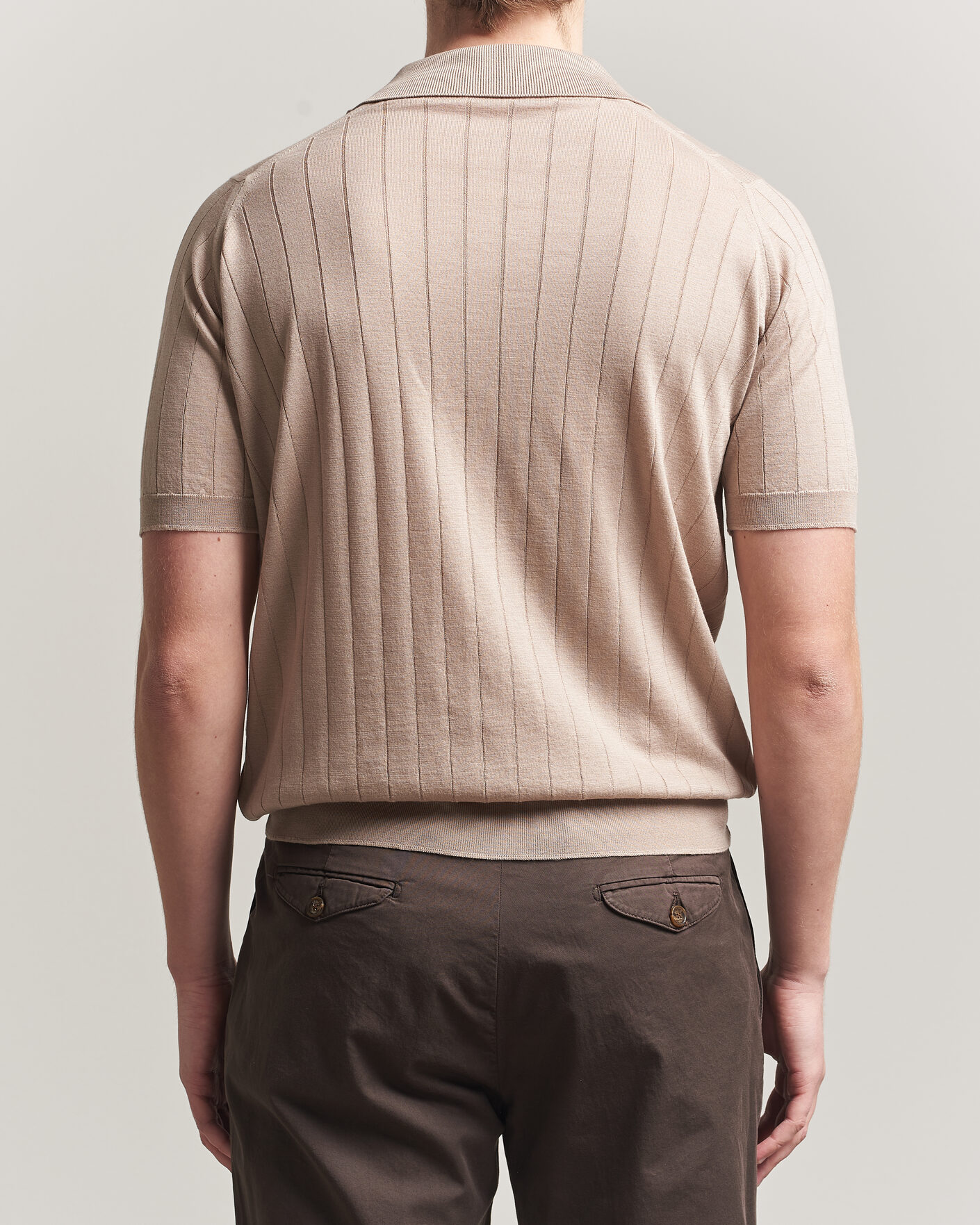 Herre | Polotrøjer | John Smedley | Williams Merino/Cotton Knitted Polo Oat