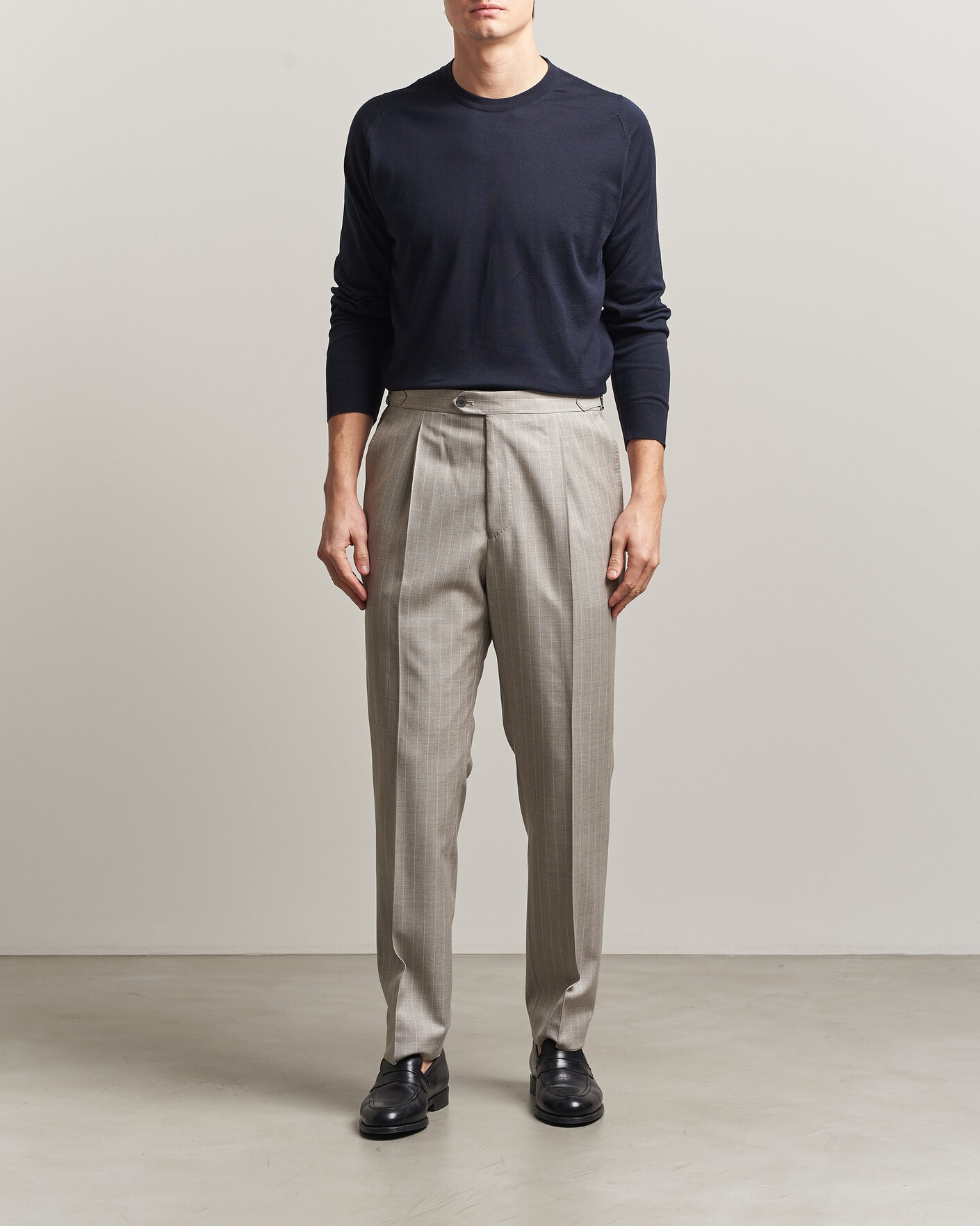 Herre | Trøjer | John Smedley | Rowland Sea Island Crew Neck Pullover Navy