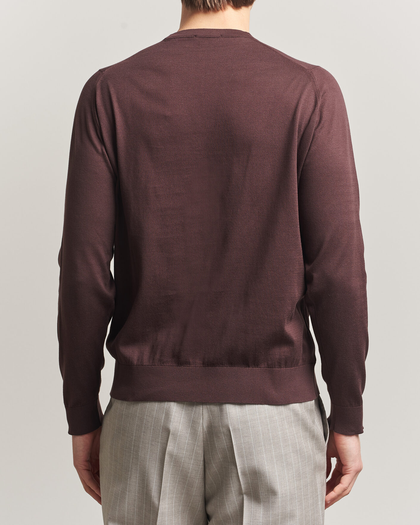 Herre | Trøjer | John Smedley | Rowland Sea Island Crew Neck Pullover Raisin Brown