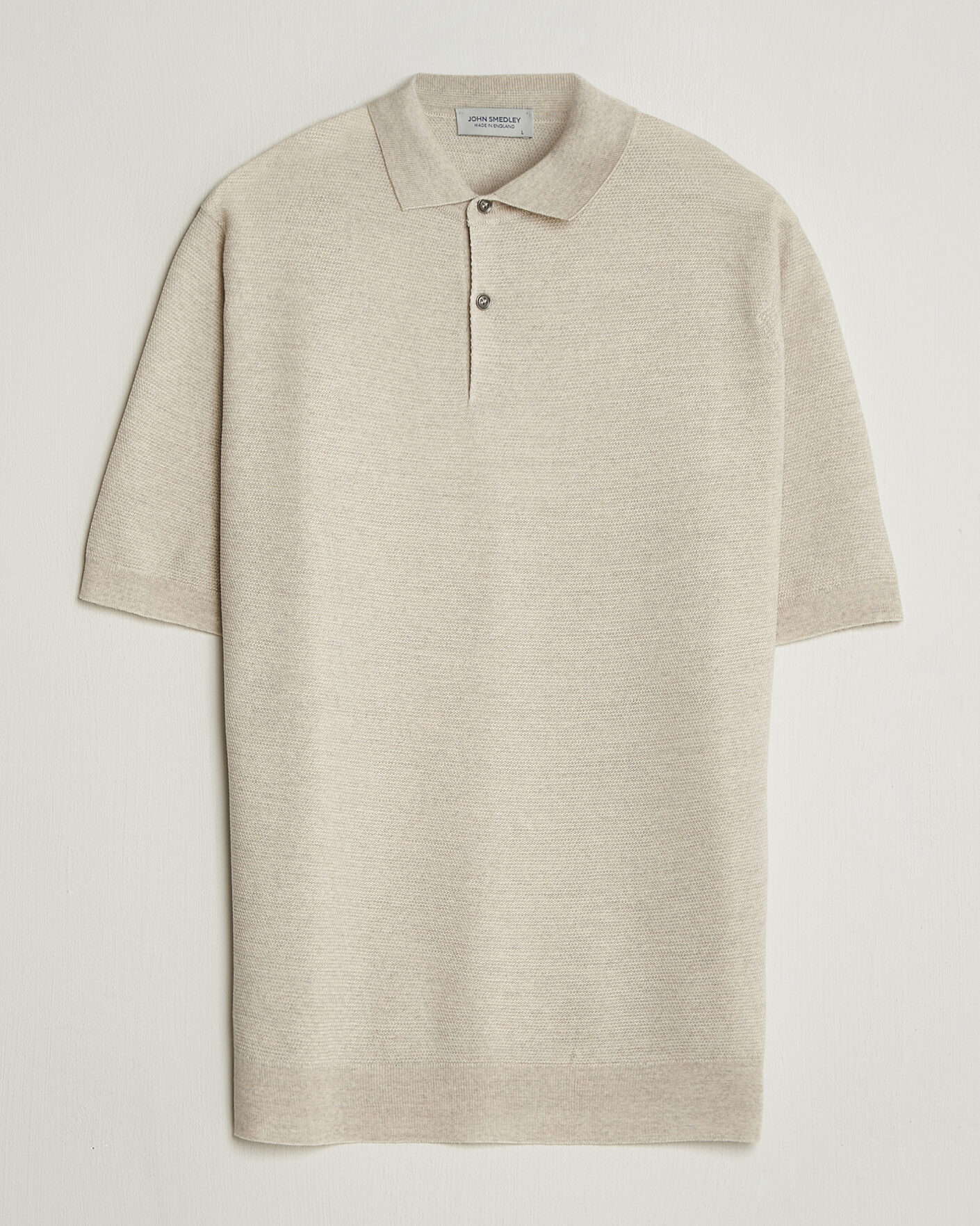 Herre | Polotrøjer | John Smedley | 14 Singular Knitted Textured Polo Grey Fleece