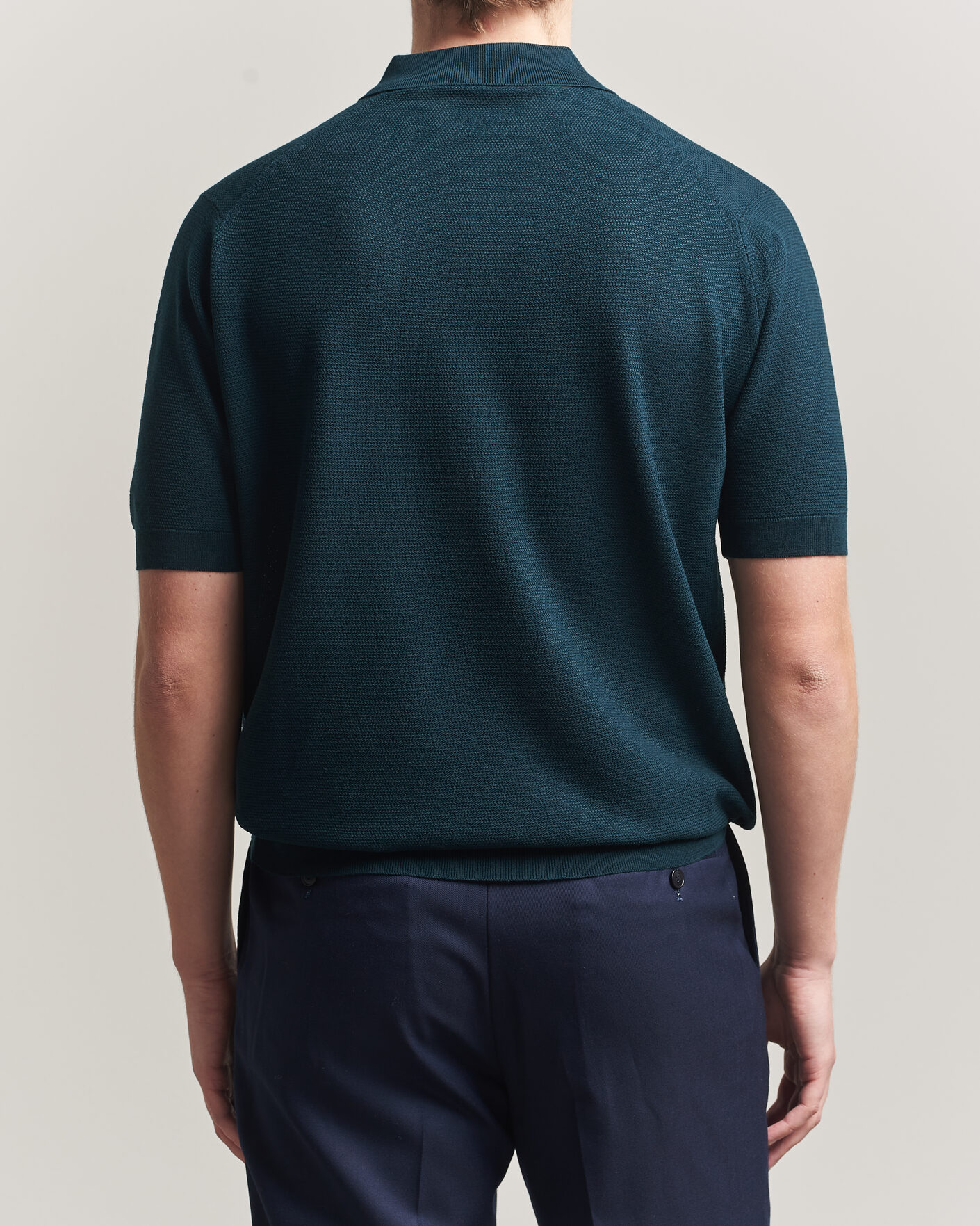 Herre | Polotrøjer | John Smedley | 14 Singular Knitted Textured Polo Richardson Green